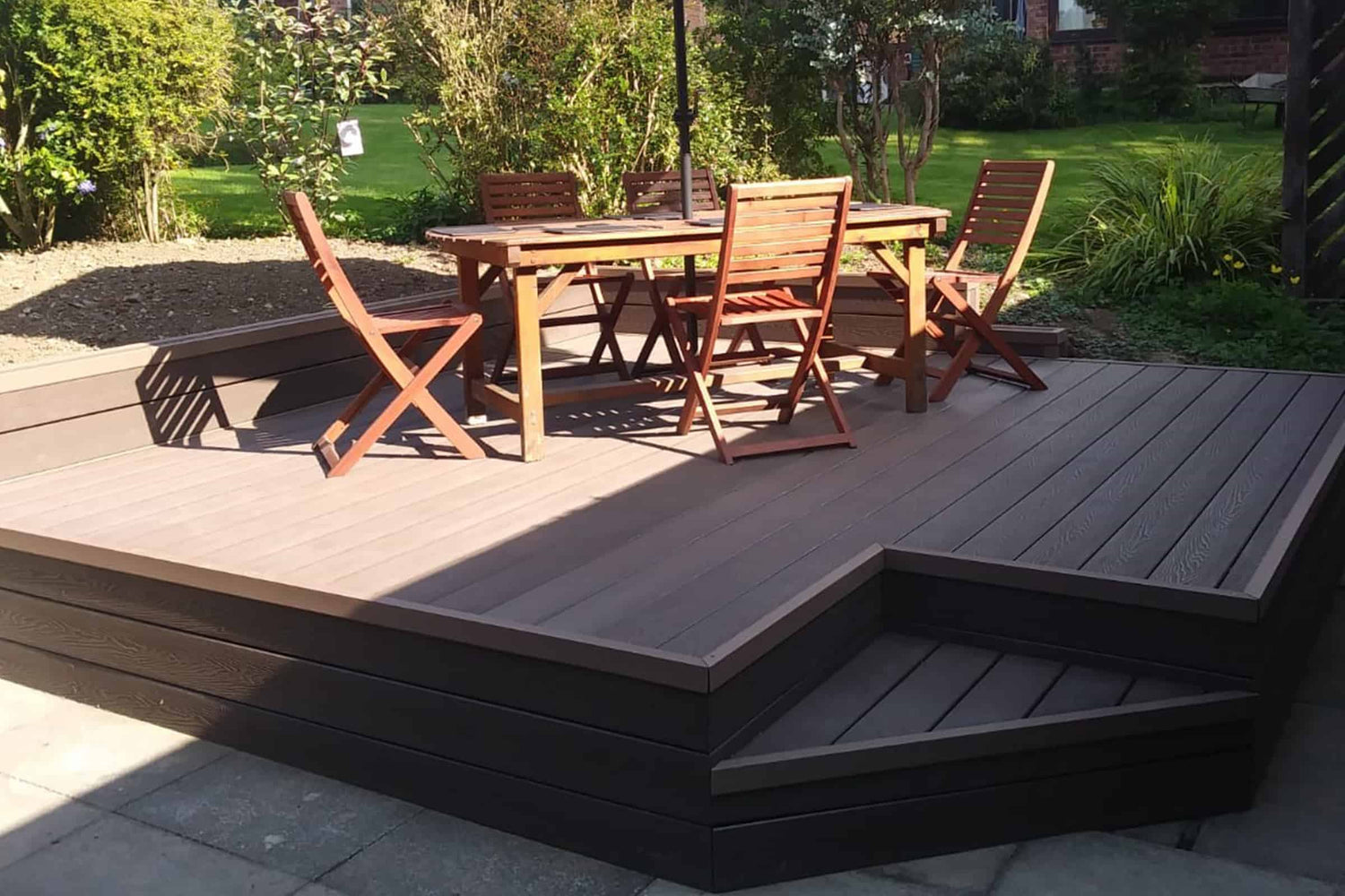 chocolate garden decking
