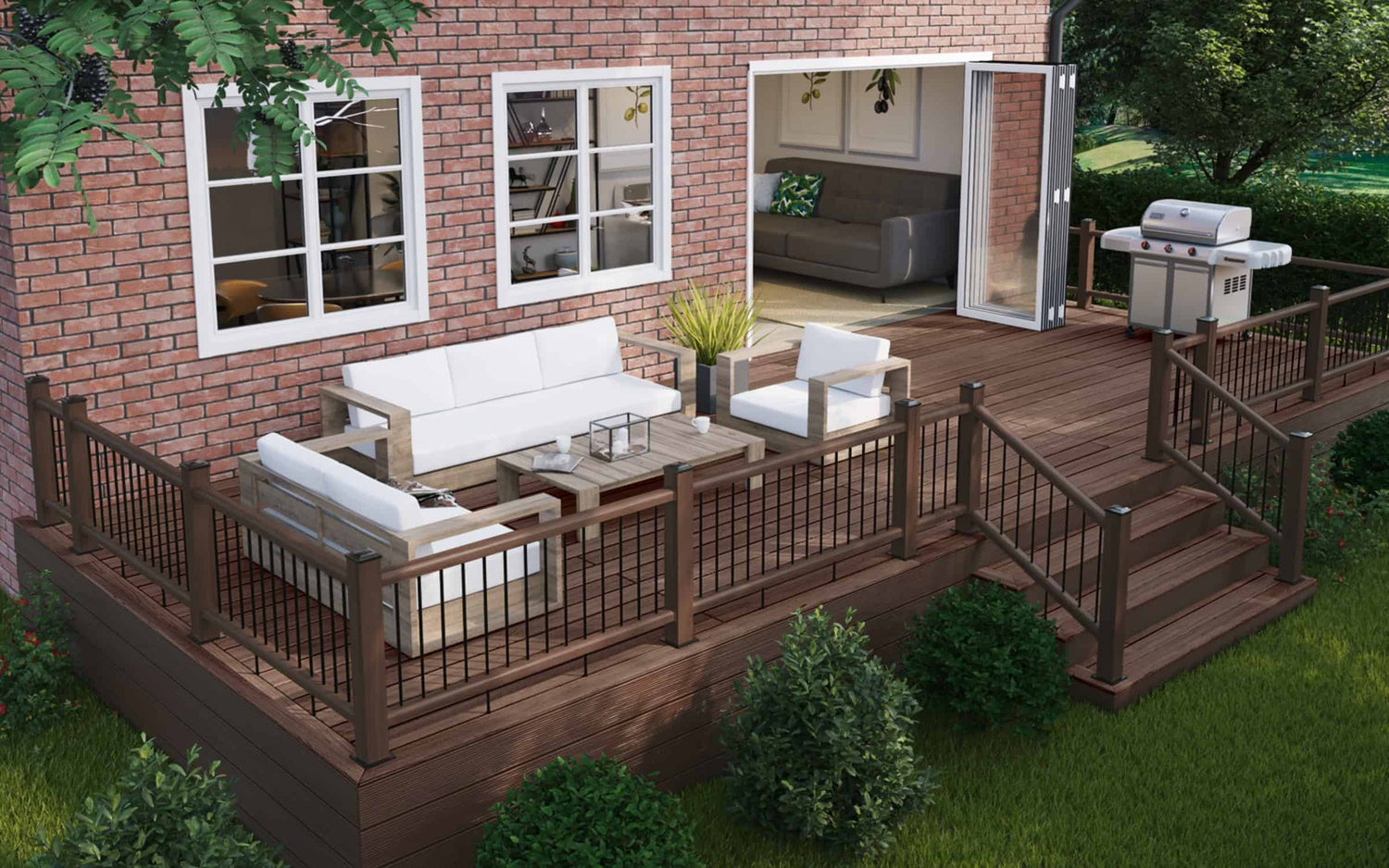 brown composite balustrades