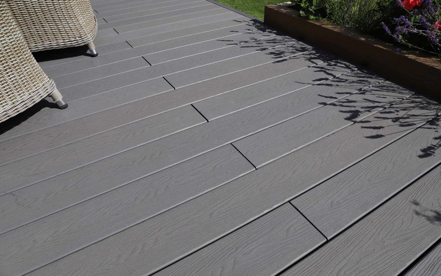 NeoTimber grey decking close up.