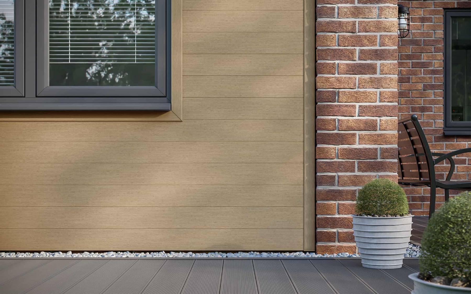 NeoTimber classic teak cladding close-up.