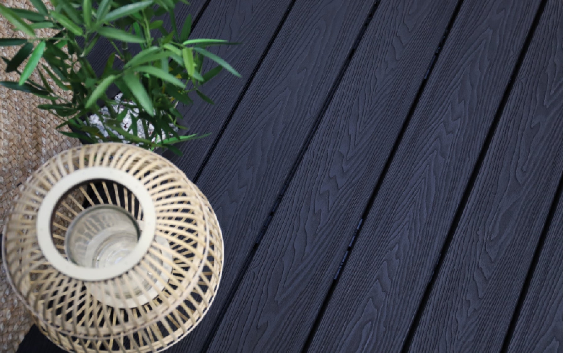 NeoTimber charcoal decking close-up.