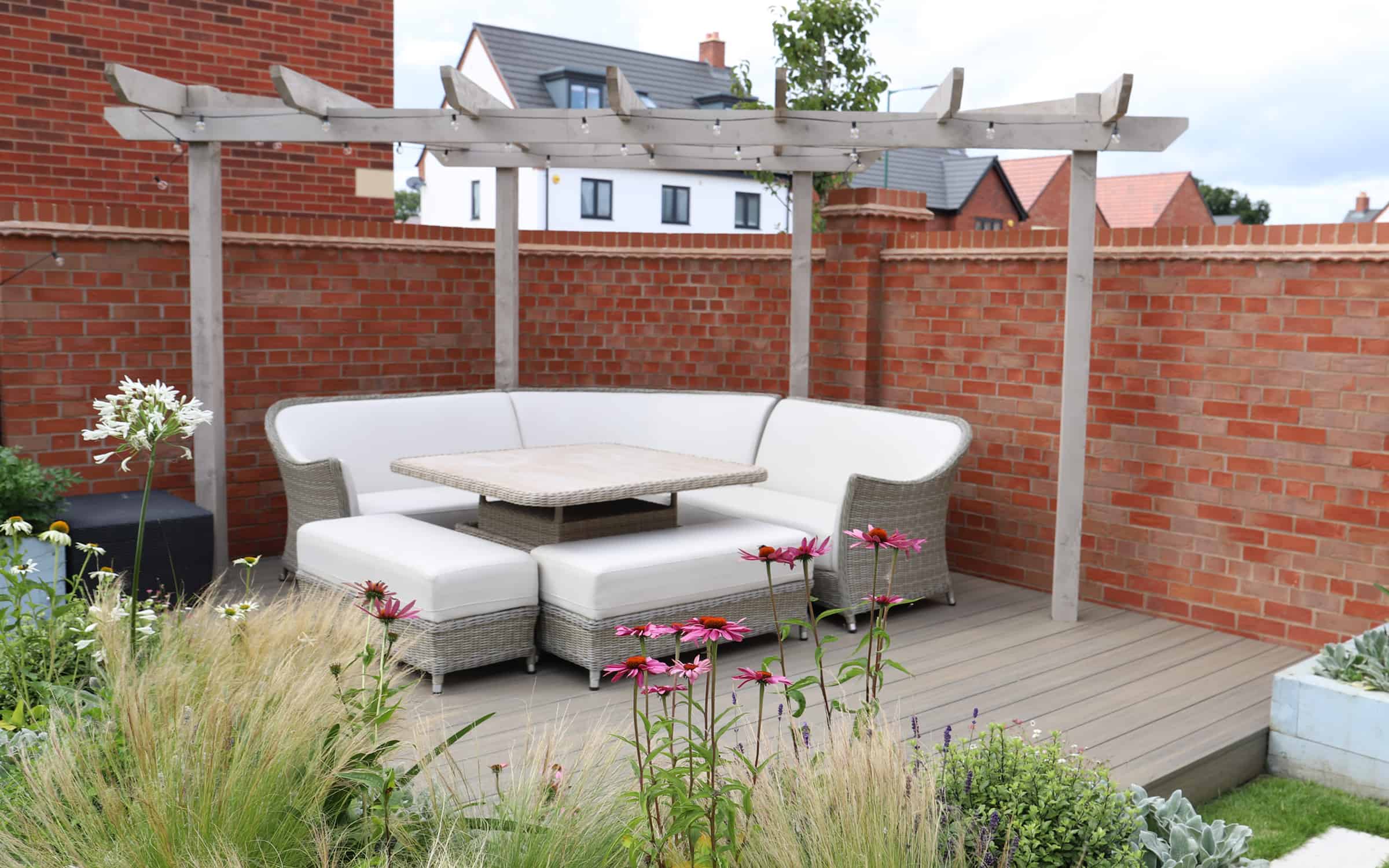how to incorporate plants on decking