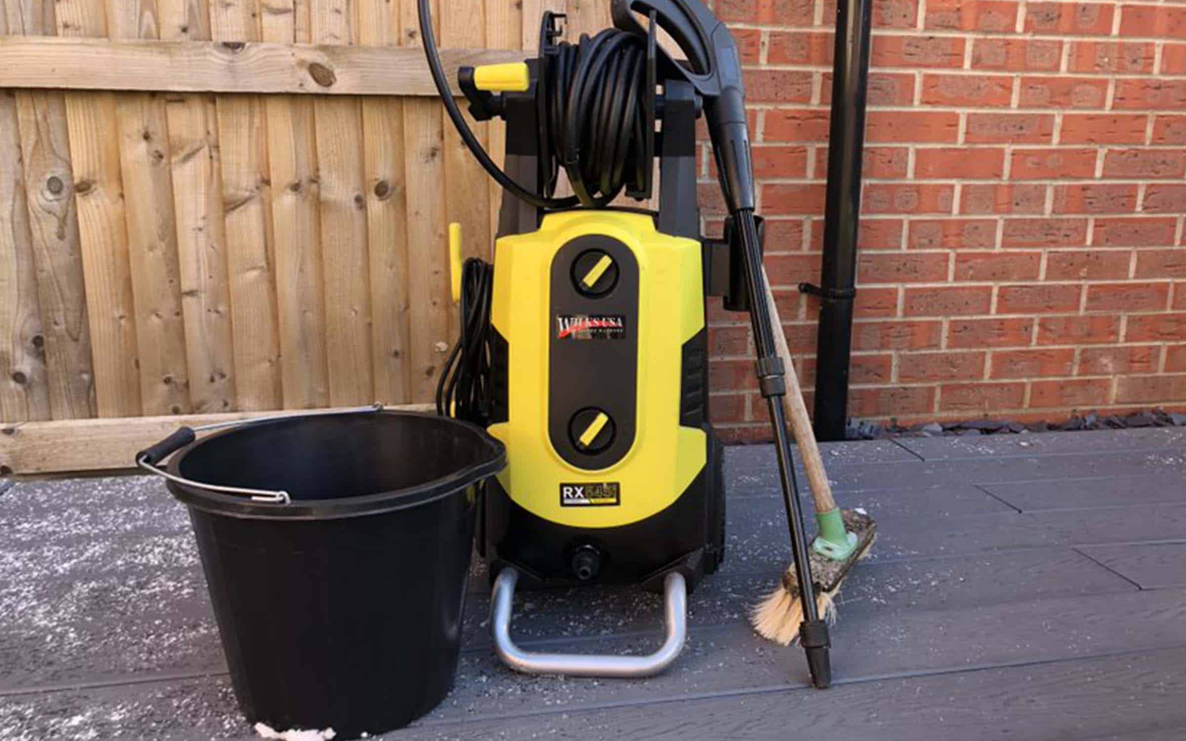 can you power wash composite decking