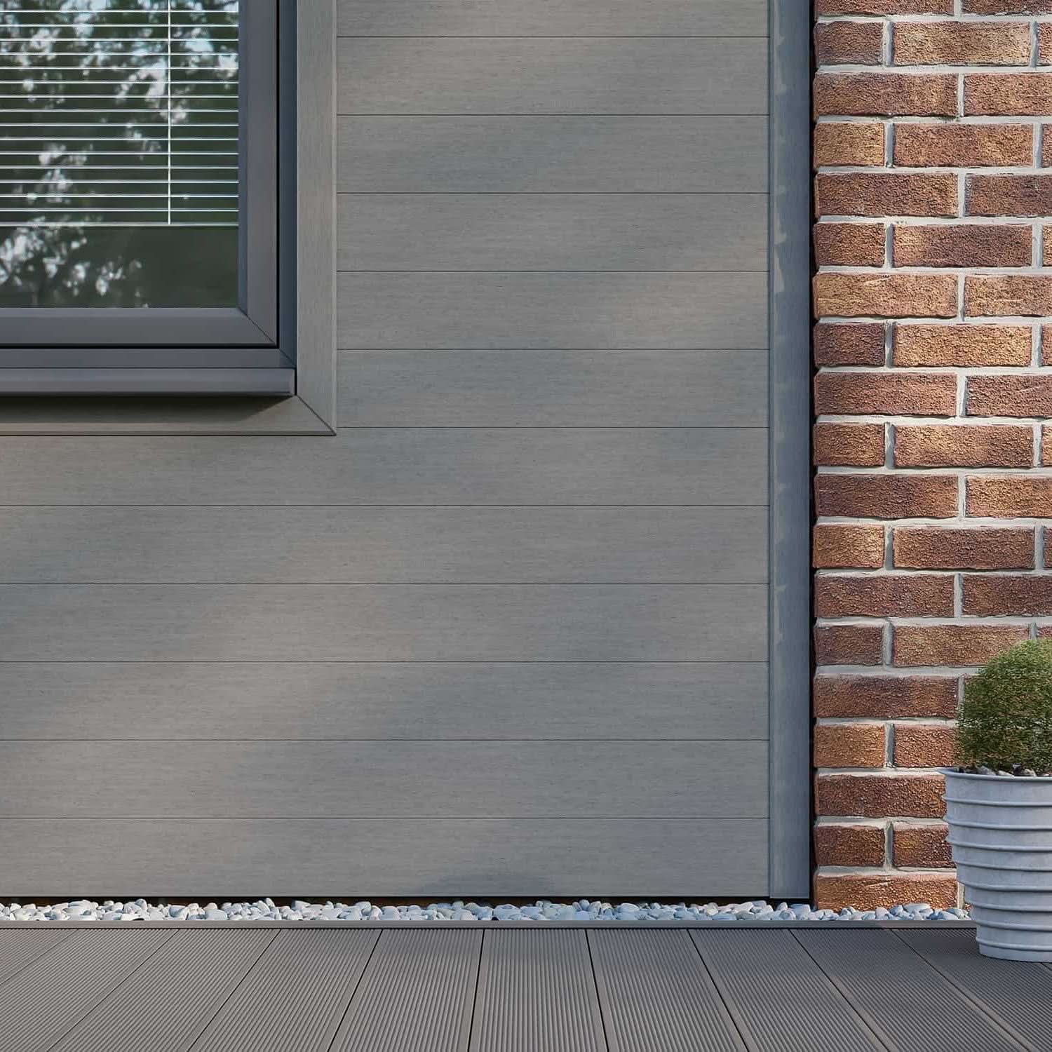 NeoTimber Classic Composite Cladding Board – Grey – Lifestyle Cladding View