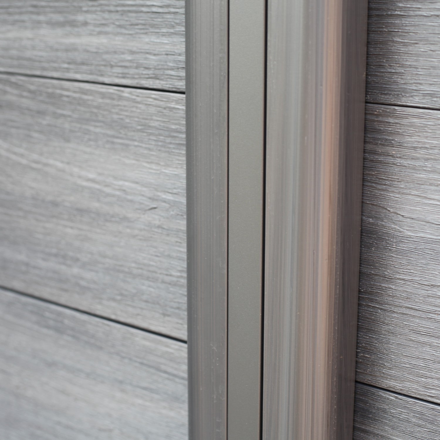NeoTimber Deluxe Composite Fence Panel Set With Geometric Design - Posts ensure stability