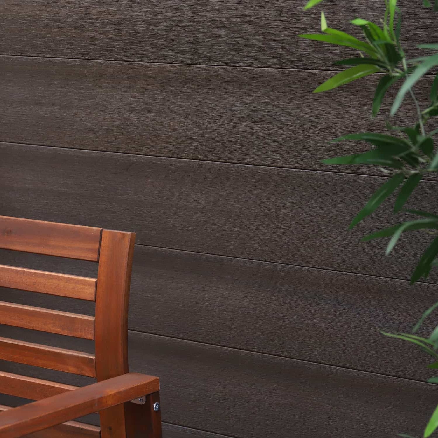 NeoTimber Deluxe Composite Fence Panel Set With Geometric Design - Woodgrain or brushed fence boards