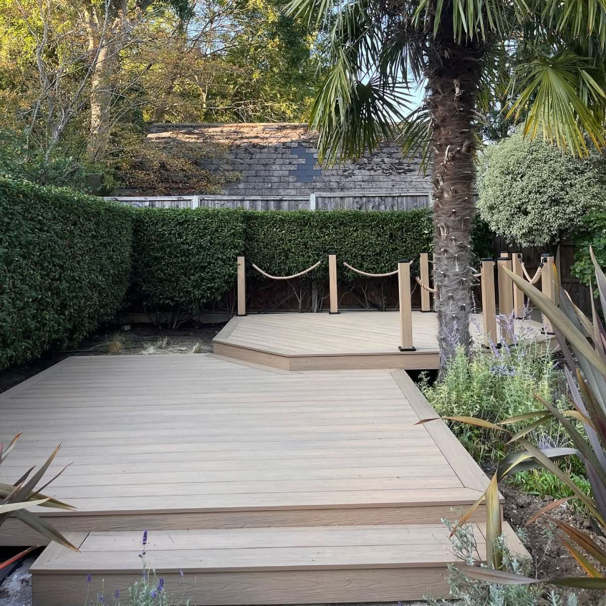NeoTimber Deluxe Solid Composite Decking – Oak – Lifestyle Deck View