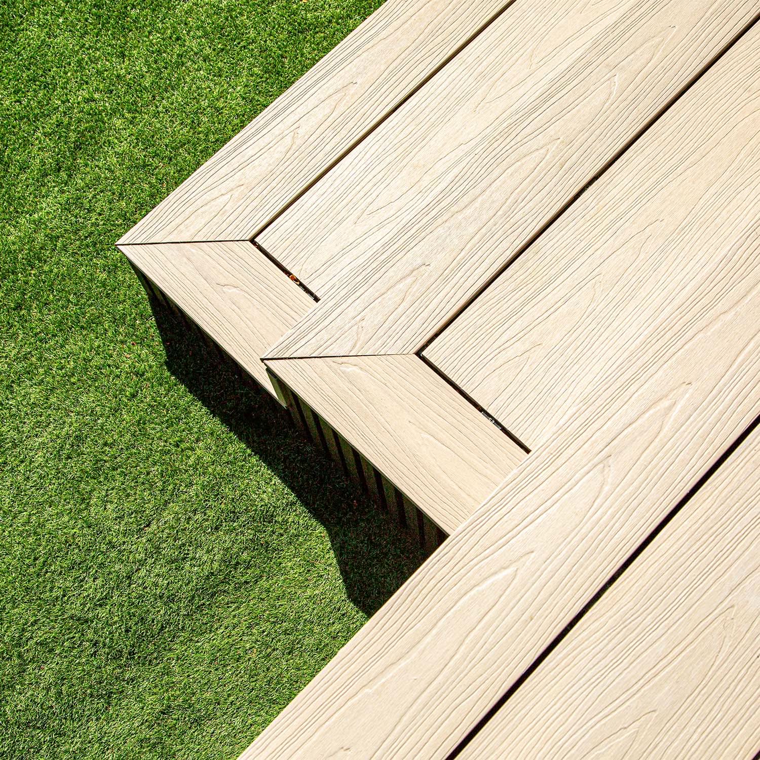 NeoTimber Deluxe Hollow Composite Decking – Ash White – Lifestyle Deck View