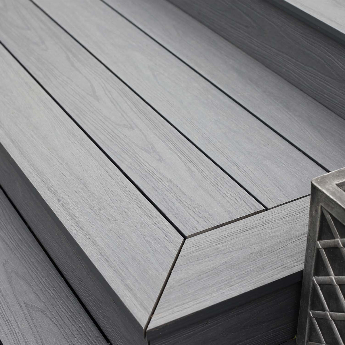 NeoTimber Deluxe Solid Composite Decking – Grey – Lifestyle Deck View