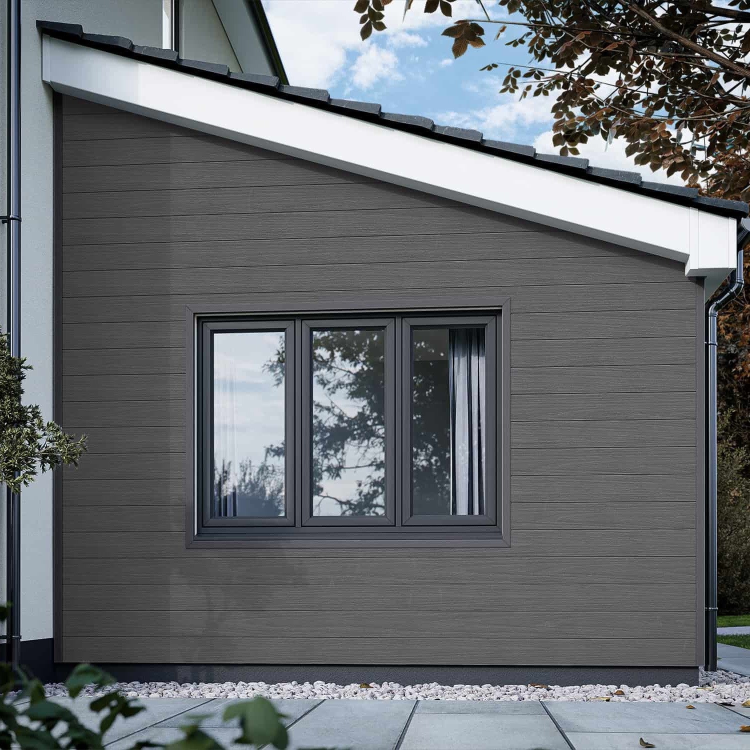 Deluxe Woodgrain Charcoal Composite Cladding Board