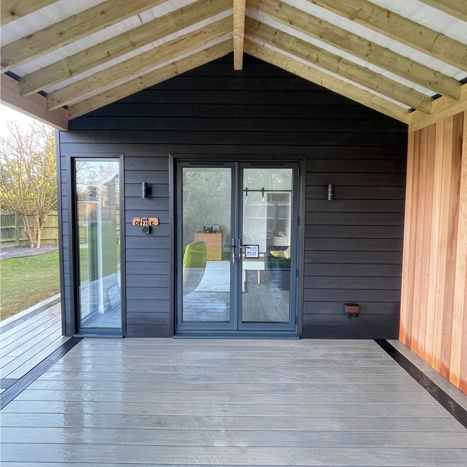 NeoTimber Deluxe Woodgrain Cladding Board - Charcoal Completed Project