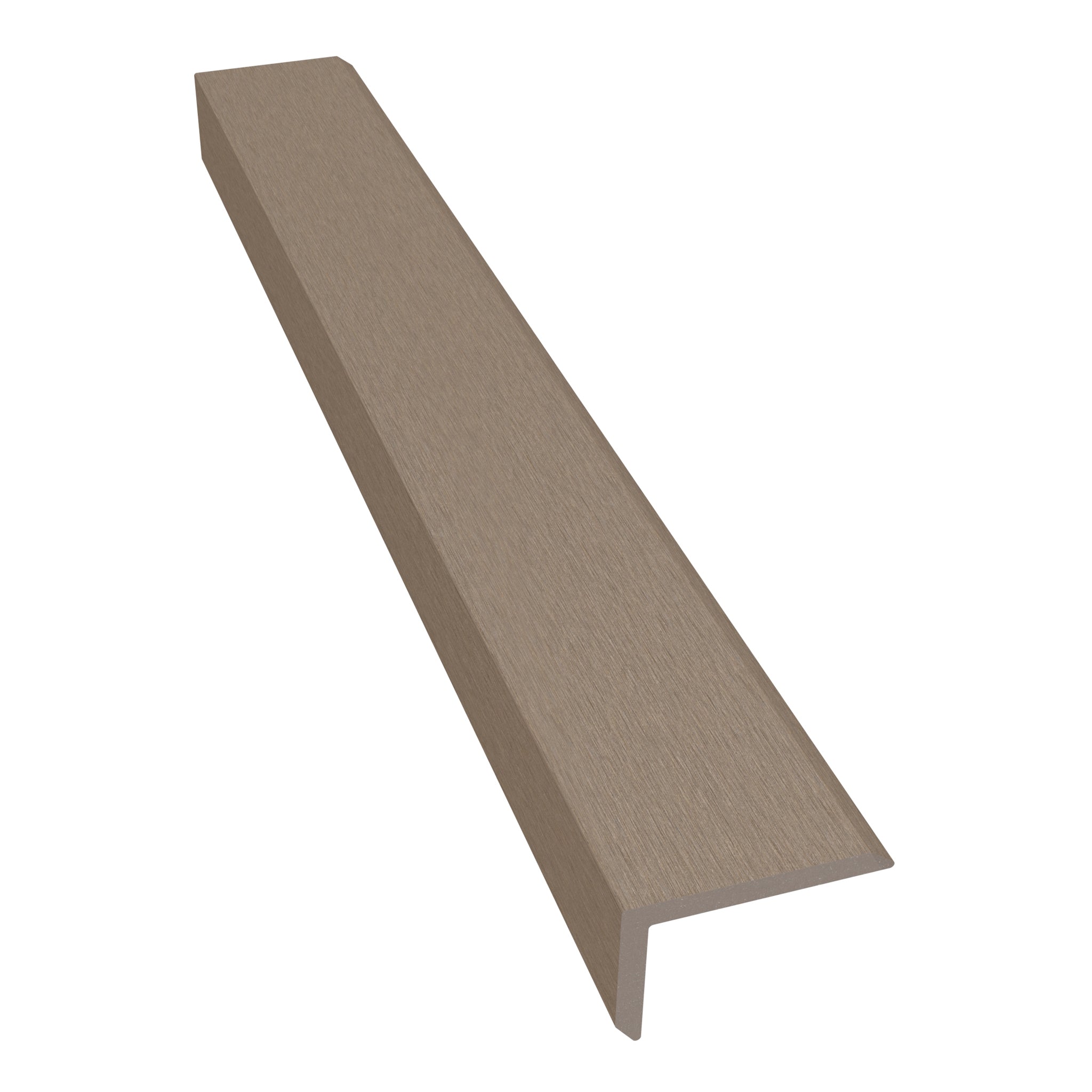 NeoTimber Classic Composite Decking Corner Trim – Teak – Angled Close Up