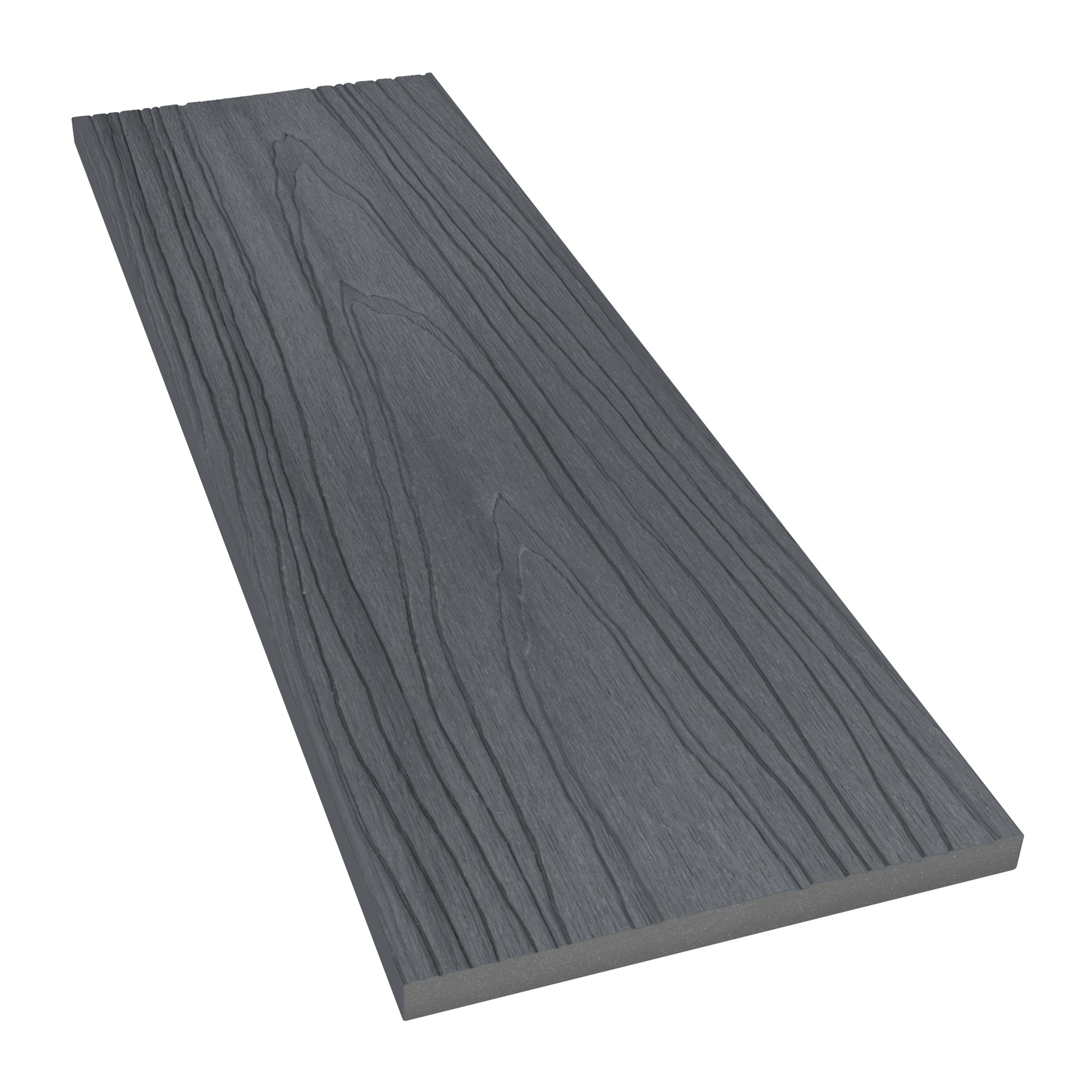 NeoTimber Deluxe & Slatted Composite Cladding Fascia Board – Grey – Angled Close Up