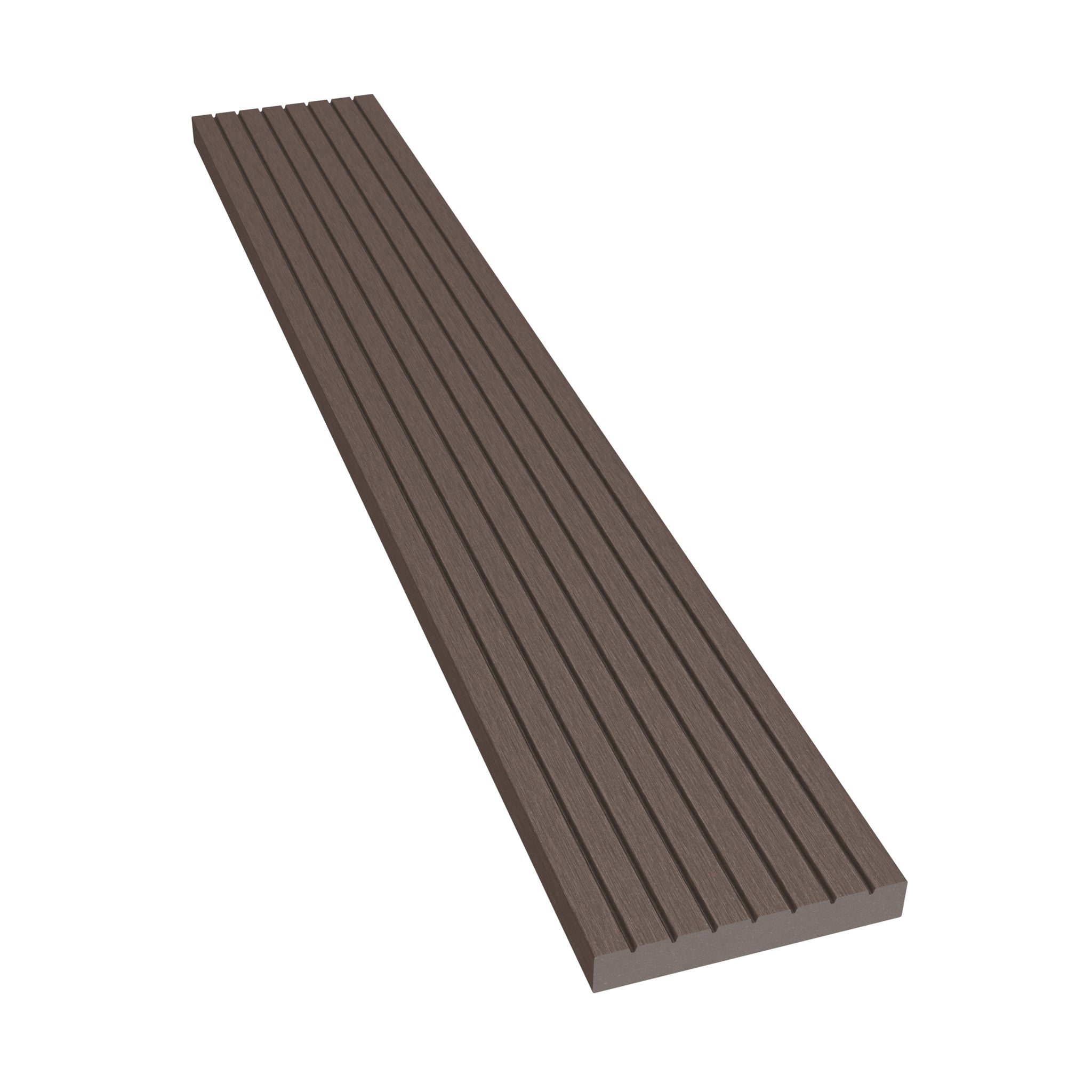 NeoTimber Composite Cladding Skirting Board– Chocolate – Angled Close Up- Grooved
