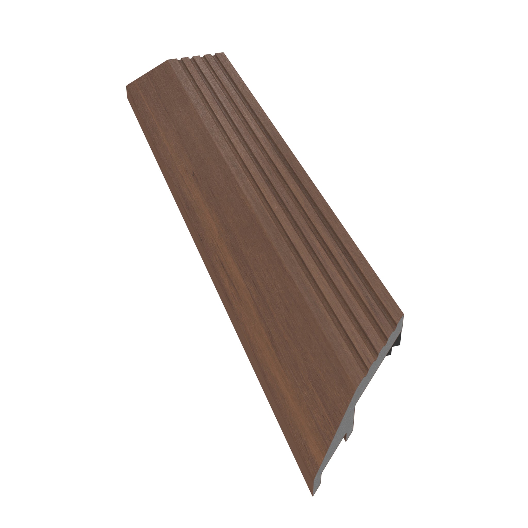 NeoTimber Deluxe Deck Tile Corner Edge Ramps Composite Decking – Teak – Angled Close Up
