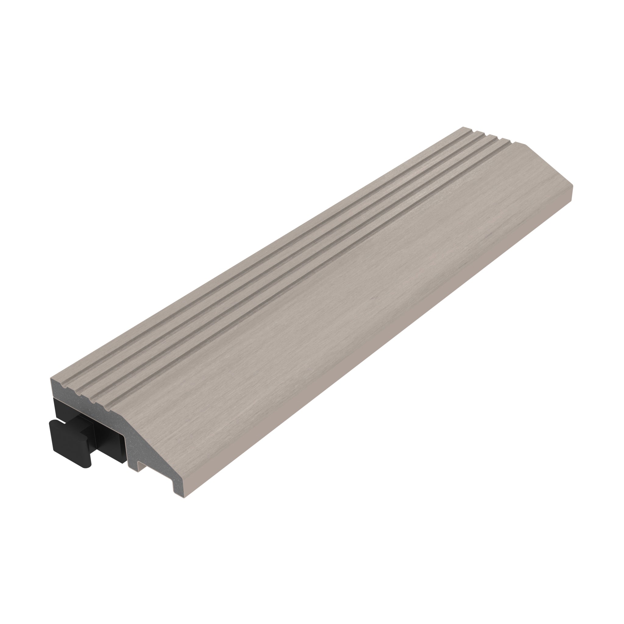 NeoTimber Deluxe Deck Tile Straight Edge Ramps Composite Decking – Ash White – Angled Close Up