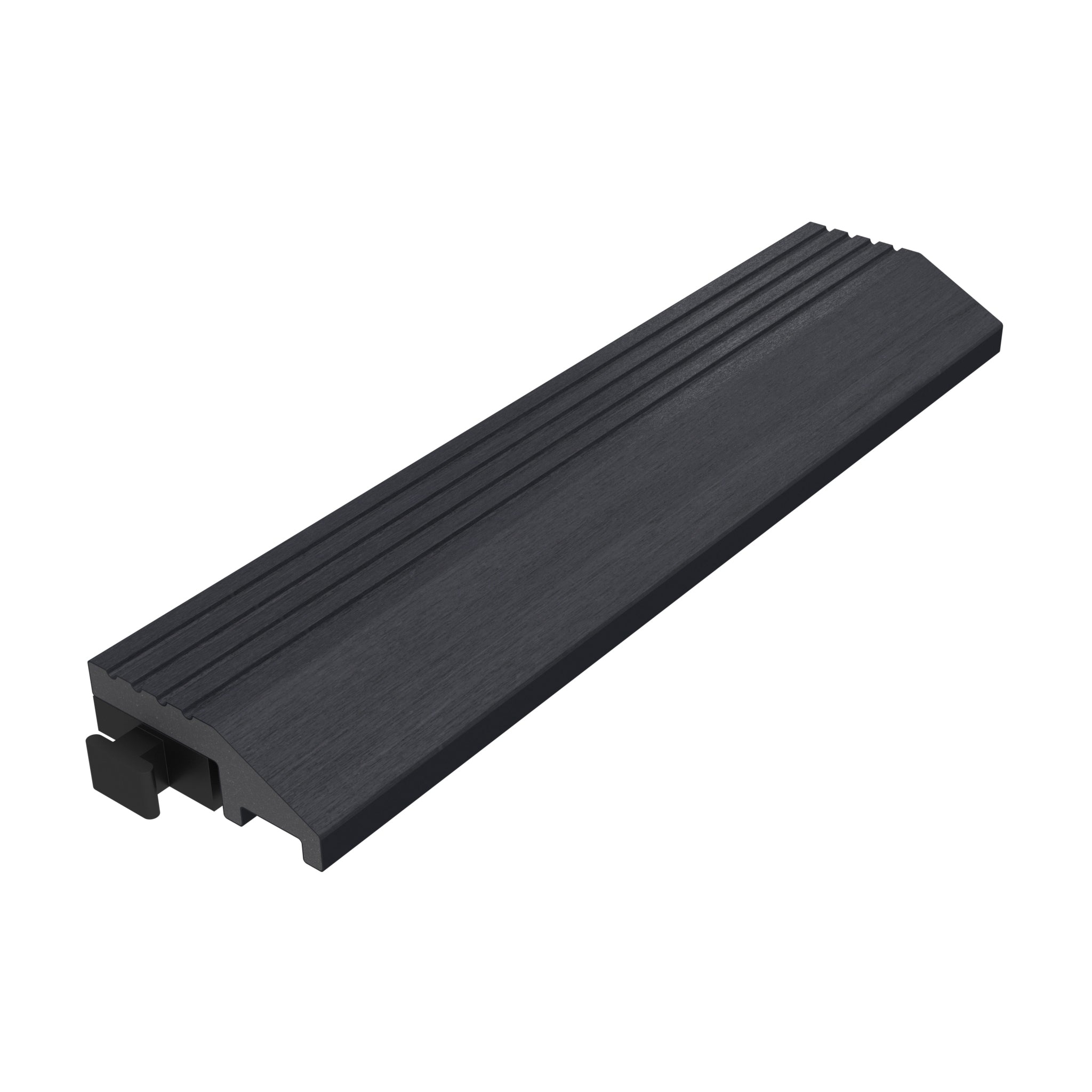 NeoTimber Deluxe Deck Tile Straight Edge Ramps Composite Decking – Charcoal – Angled Close Up