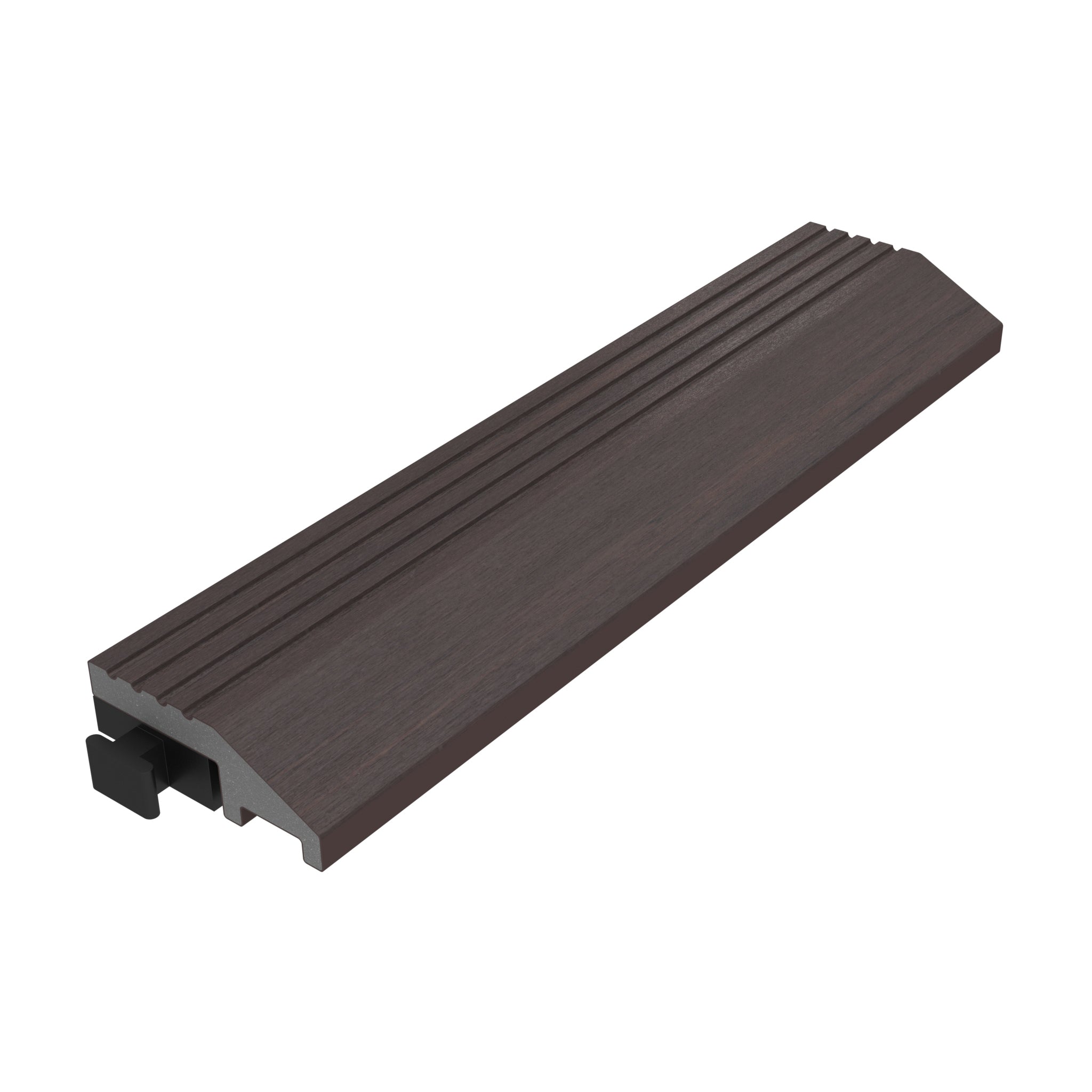 NeoTimber Deluxe Deck Tile Straight Edge Ramps Composite Decking – Chocolate – Angled Close Up