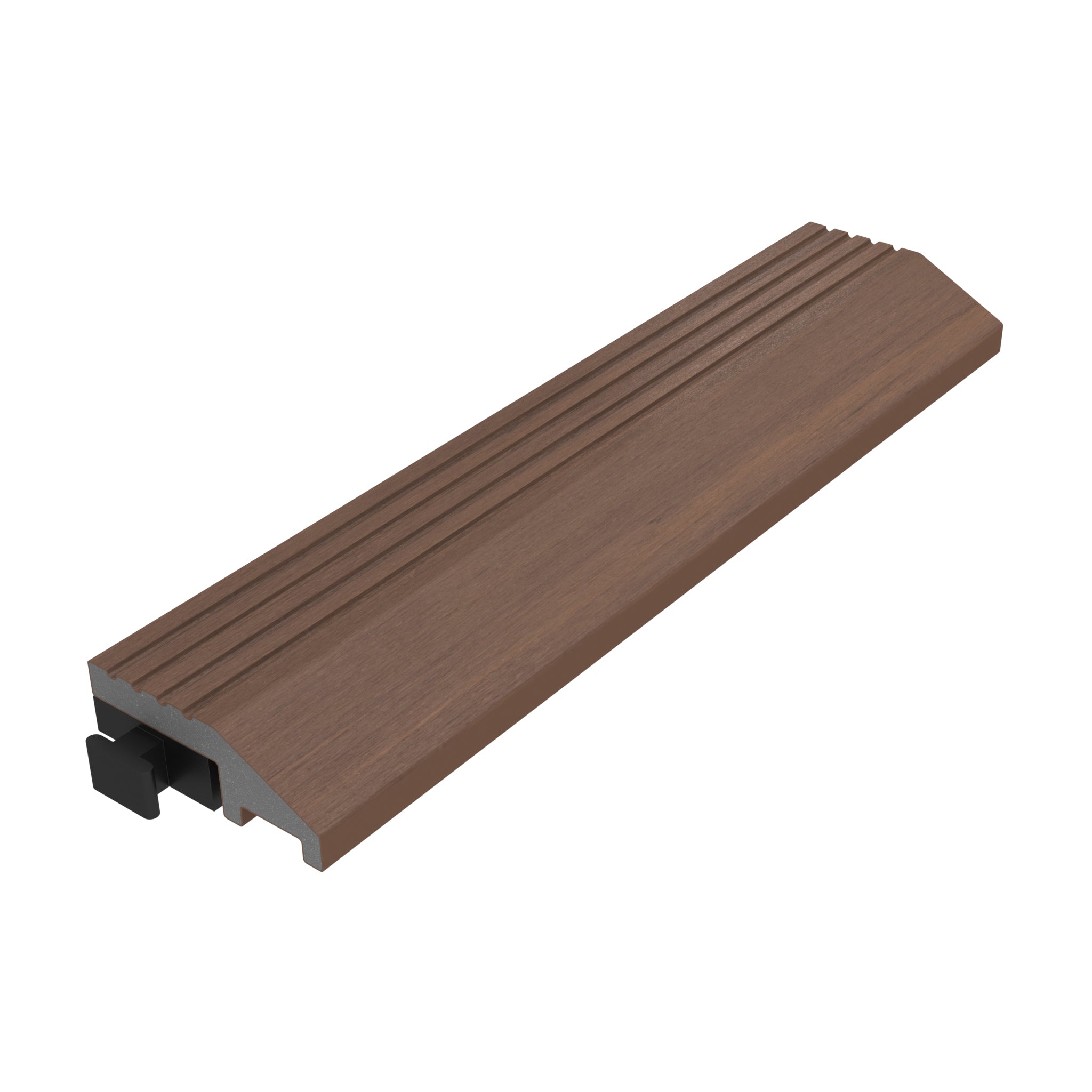 NeoTimber Deluxe Deck Tile Straight Edge Ramps Composite Decking – Teak – Angled Close Up