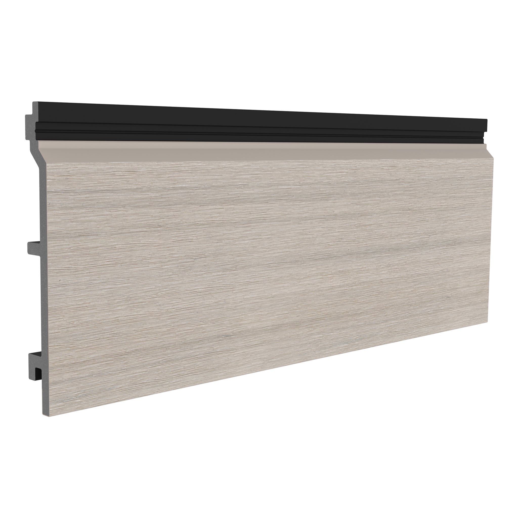 NeoTimber Deluxe Brushed Composite Cladding Boards – Ash White – Angled Close