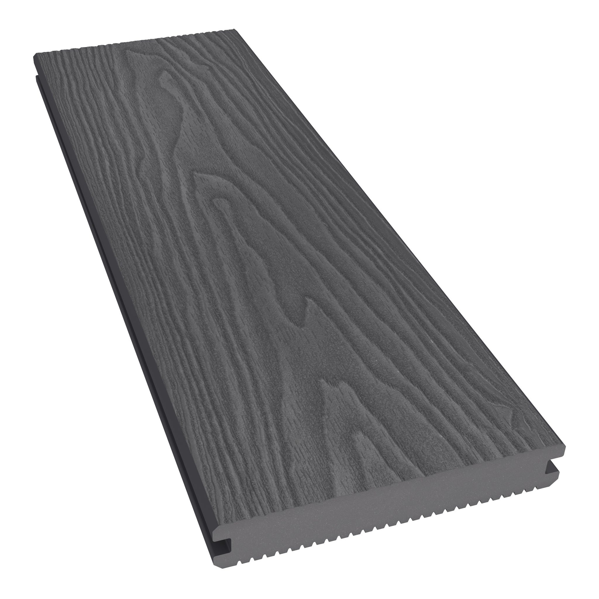 NeoTimber Classic Solid Composite Decking – Grey – Angled Close Up