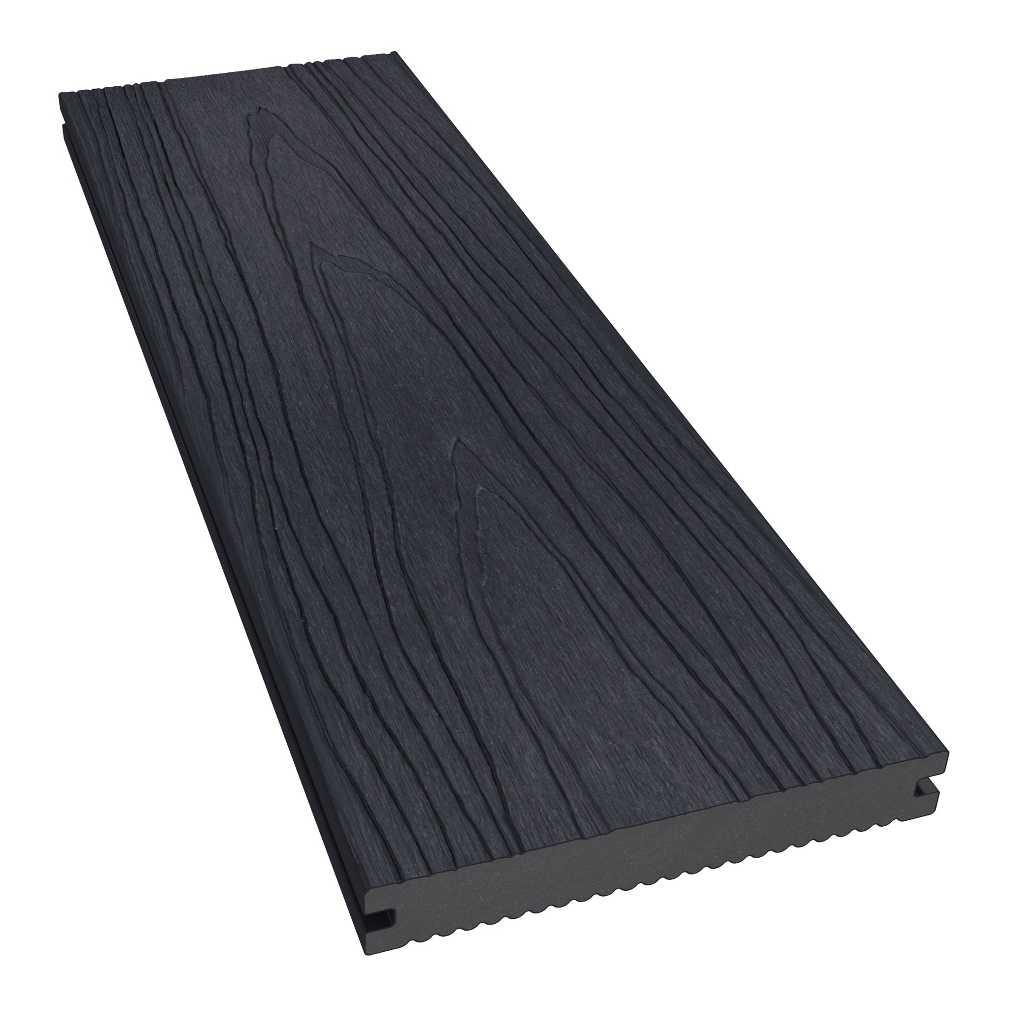 NeoTimber Deluxe Solid Composite Decking – Charcoal – Angled Close-Up