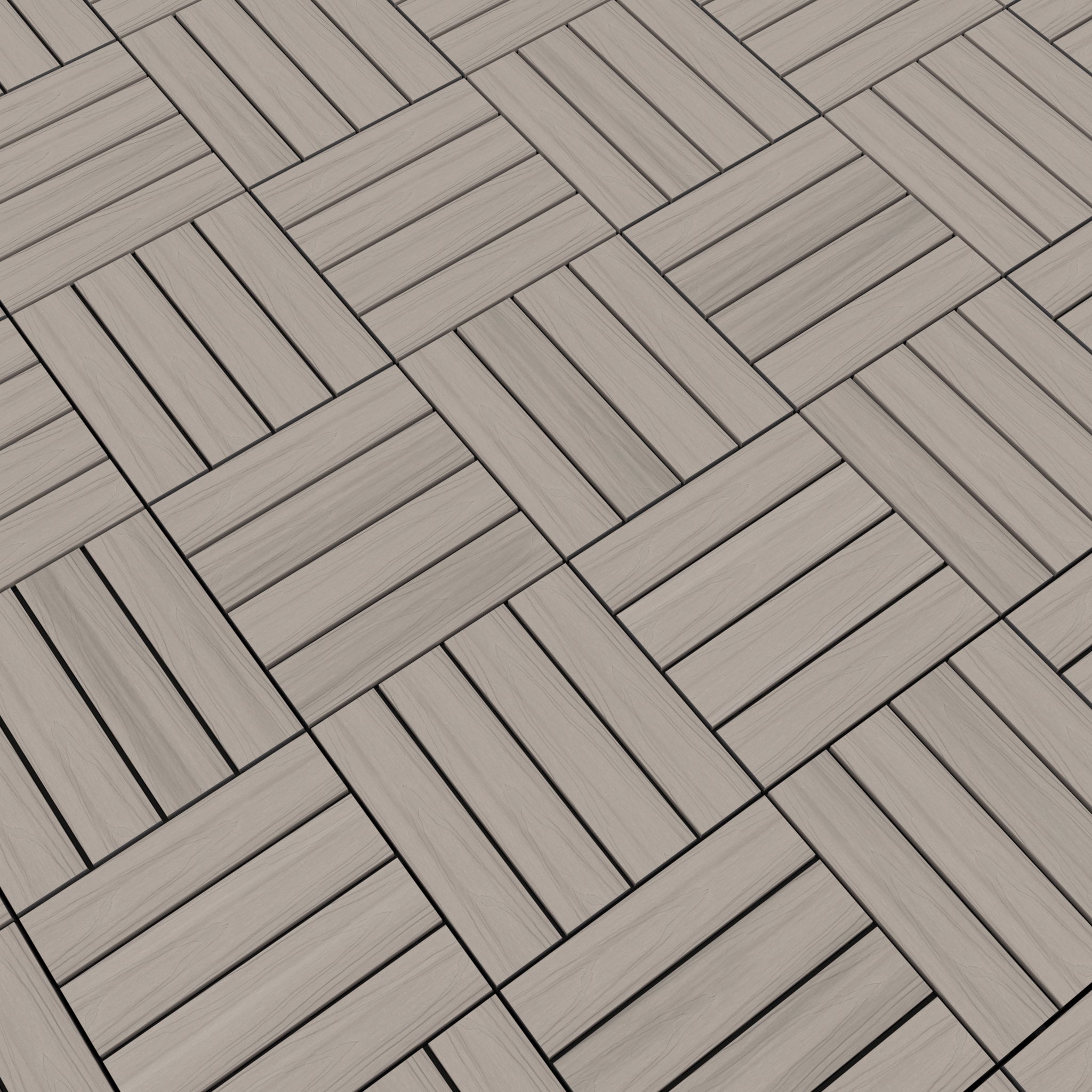 NeoTimber Deluxe Composite Deck Tiles – Ash White – In - Situ