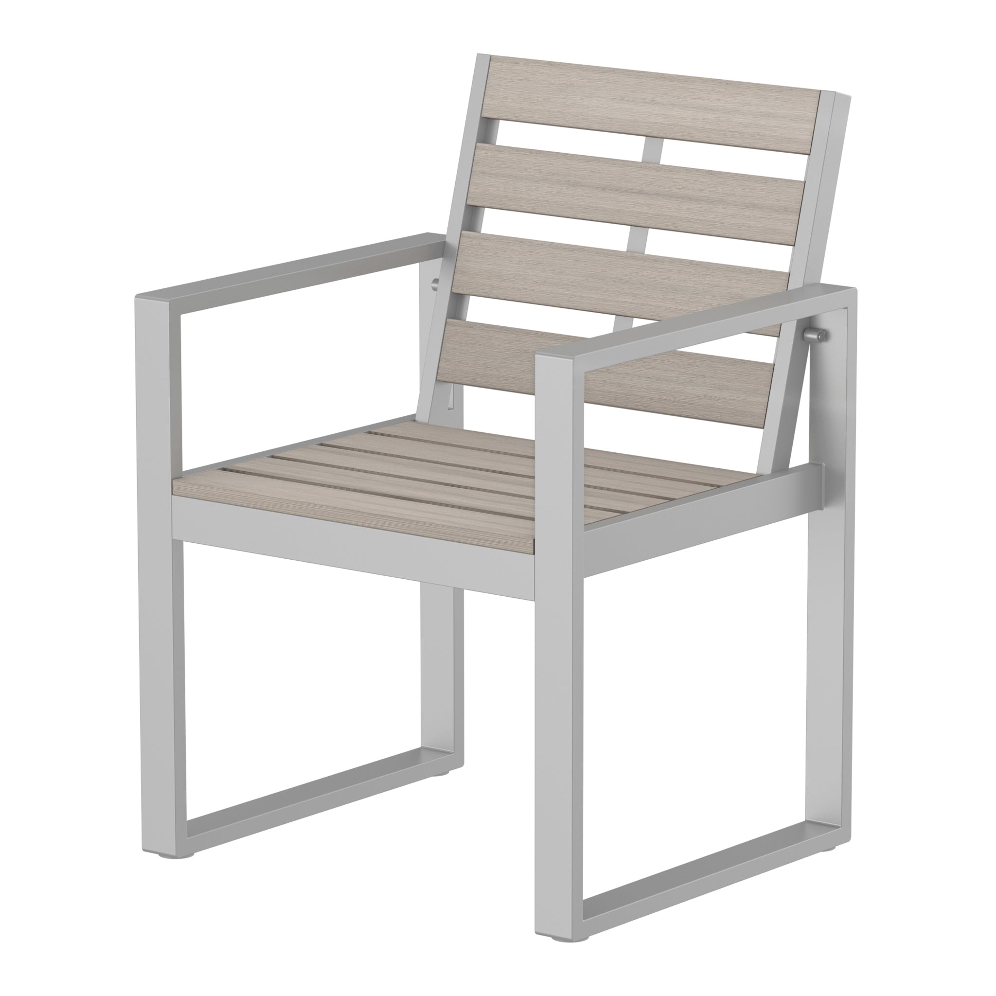 NeoTimber Composite Armchair - Composite Furniture – Ash White – Angled Close Up