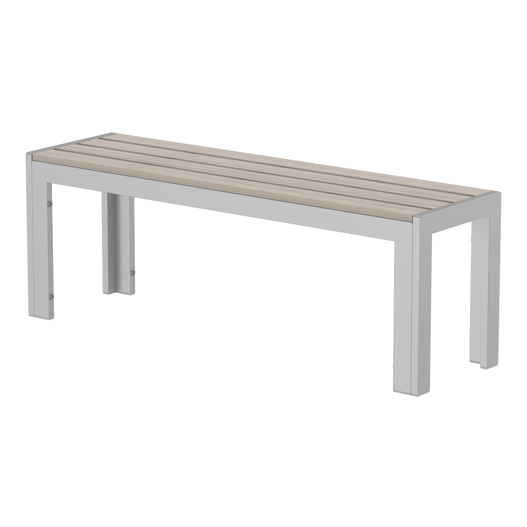 NeoTimber Composite Bench - Composite Furniture – Ash White – Angled Close-Up