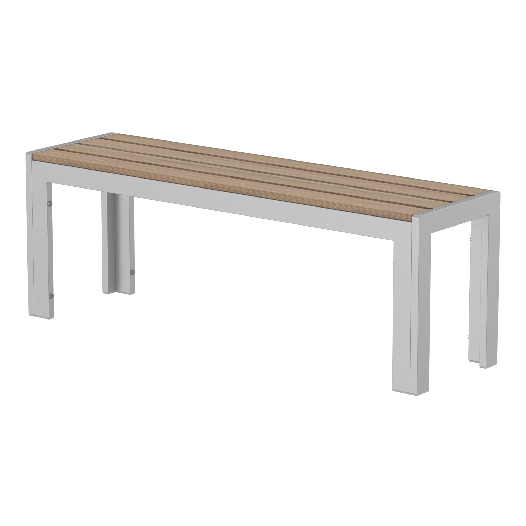 NeoTimber Composite Bench - Composite Furniture – Oak – Angled Close-Up