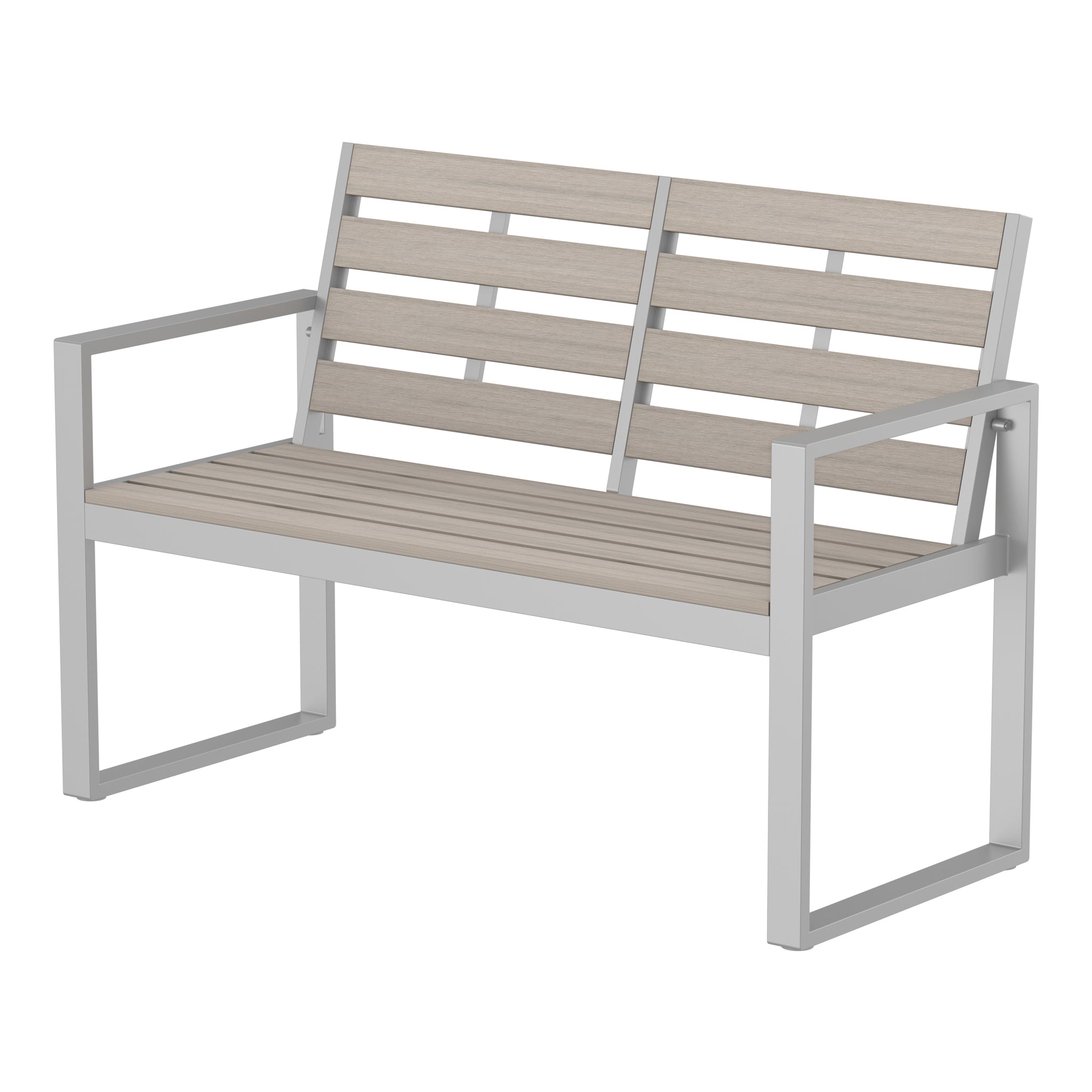NeoTimber Composite Double Chair- Composite Furniture – Ash White – Angled Close Up