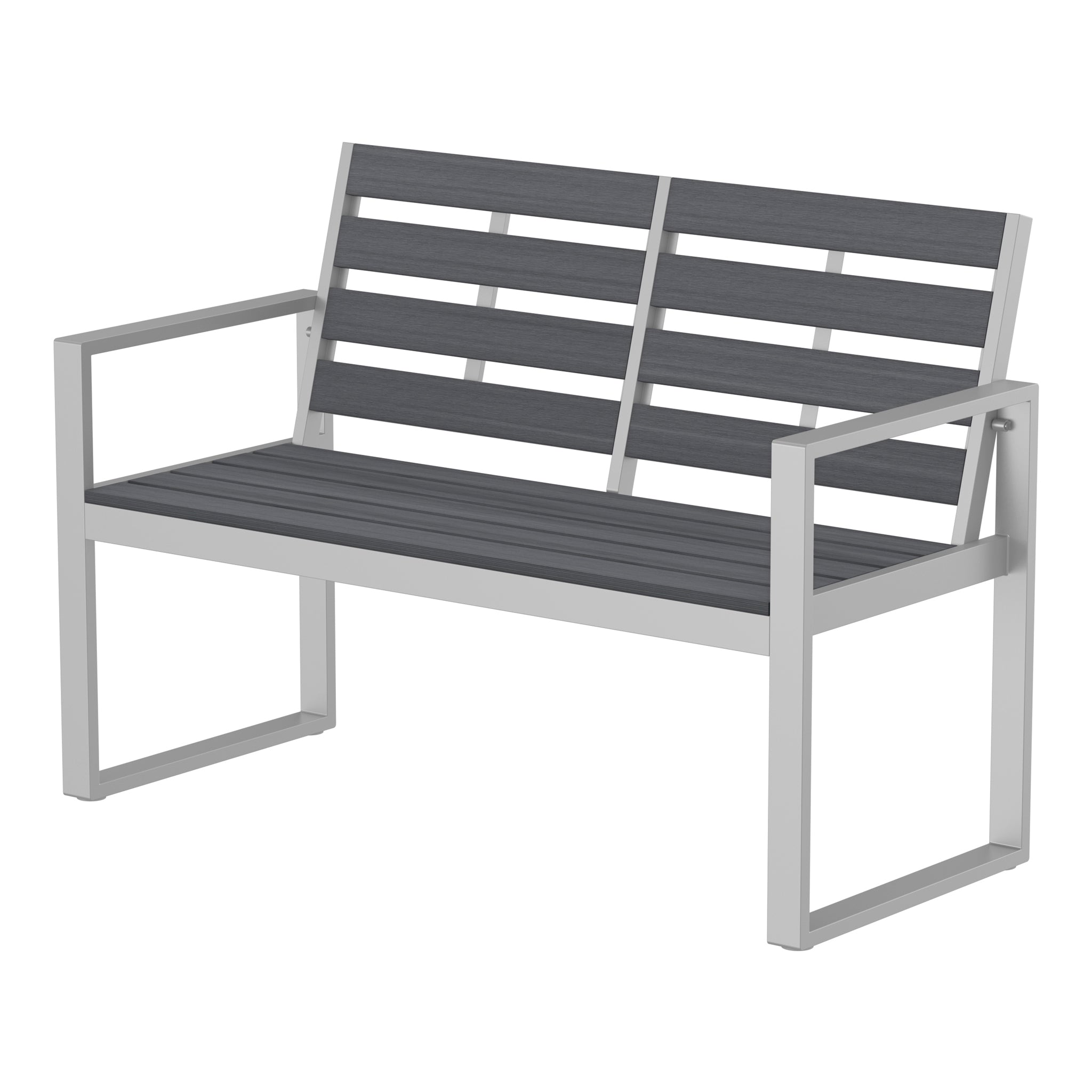 NeoTimber Composite Double Chair - Composite Furniture – Grey – Angled Close Up