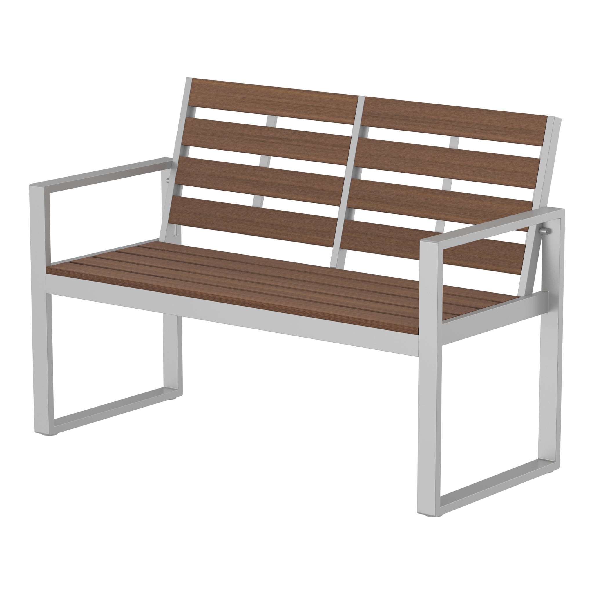 NeoTimber Composite Double Chair - Composite Furniture – Teak – Angled Close Up