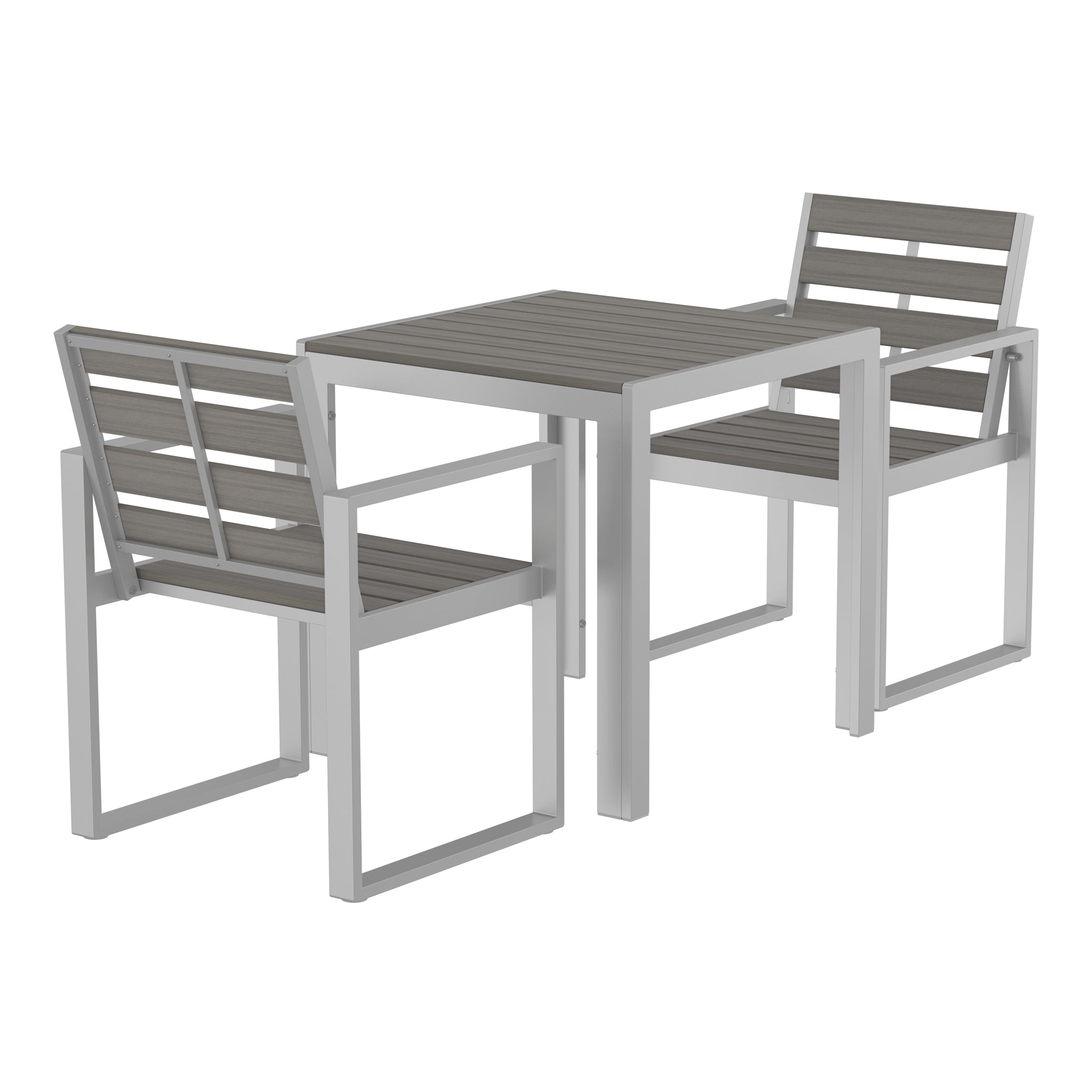 NeoTimber 2-Seater Composite Patio Furniture Set - Antique – Angled Close Up