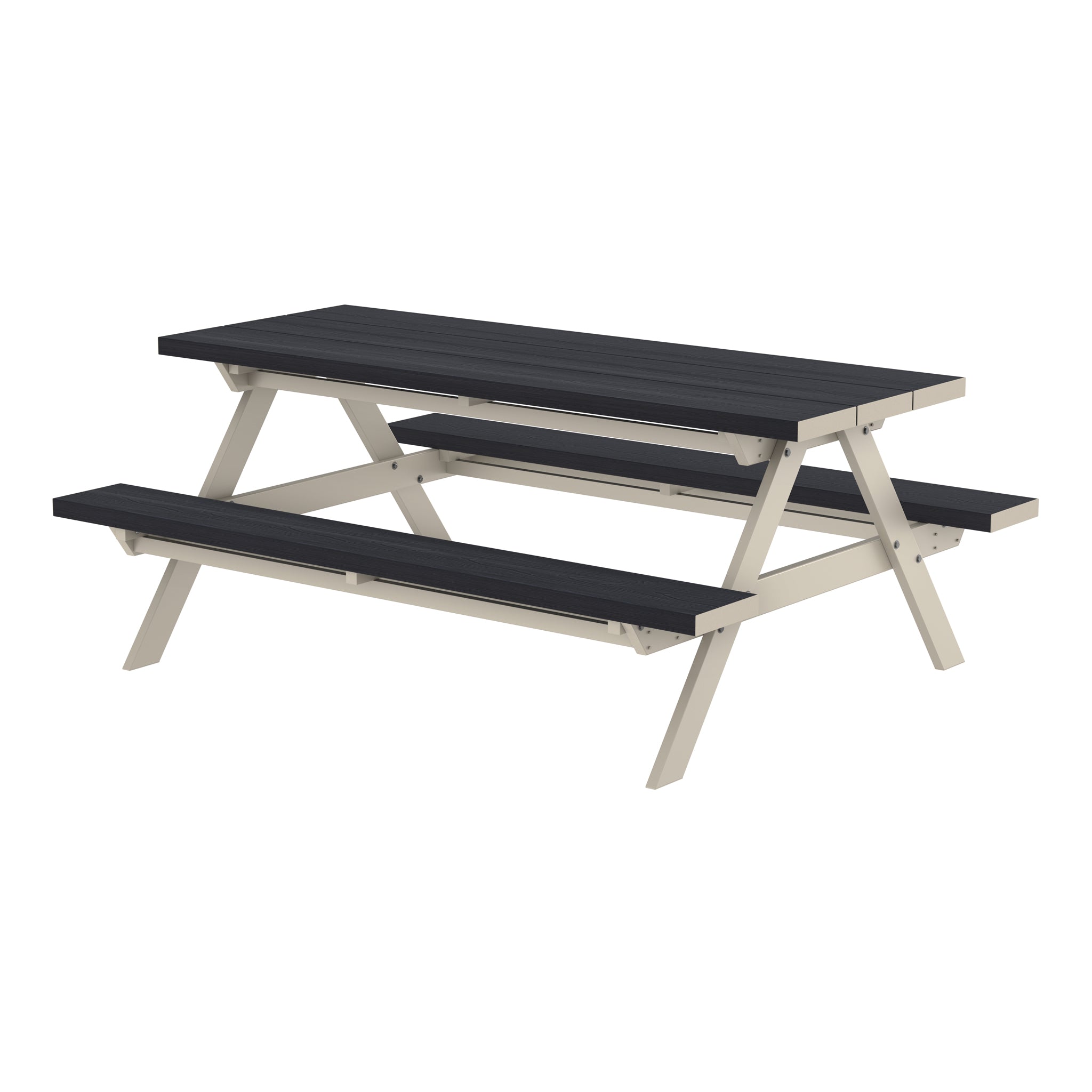 NeoTimber Composite Picnic Table Composite Furniture – Charcoal – Angled Close Up