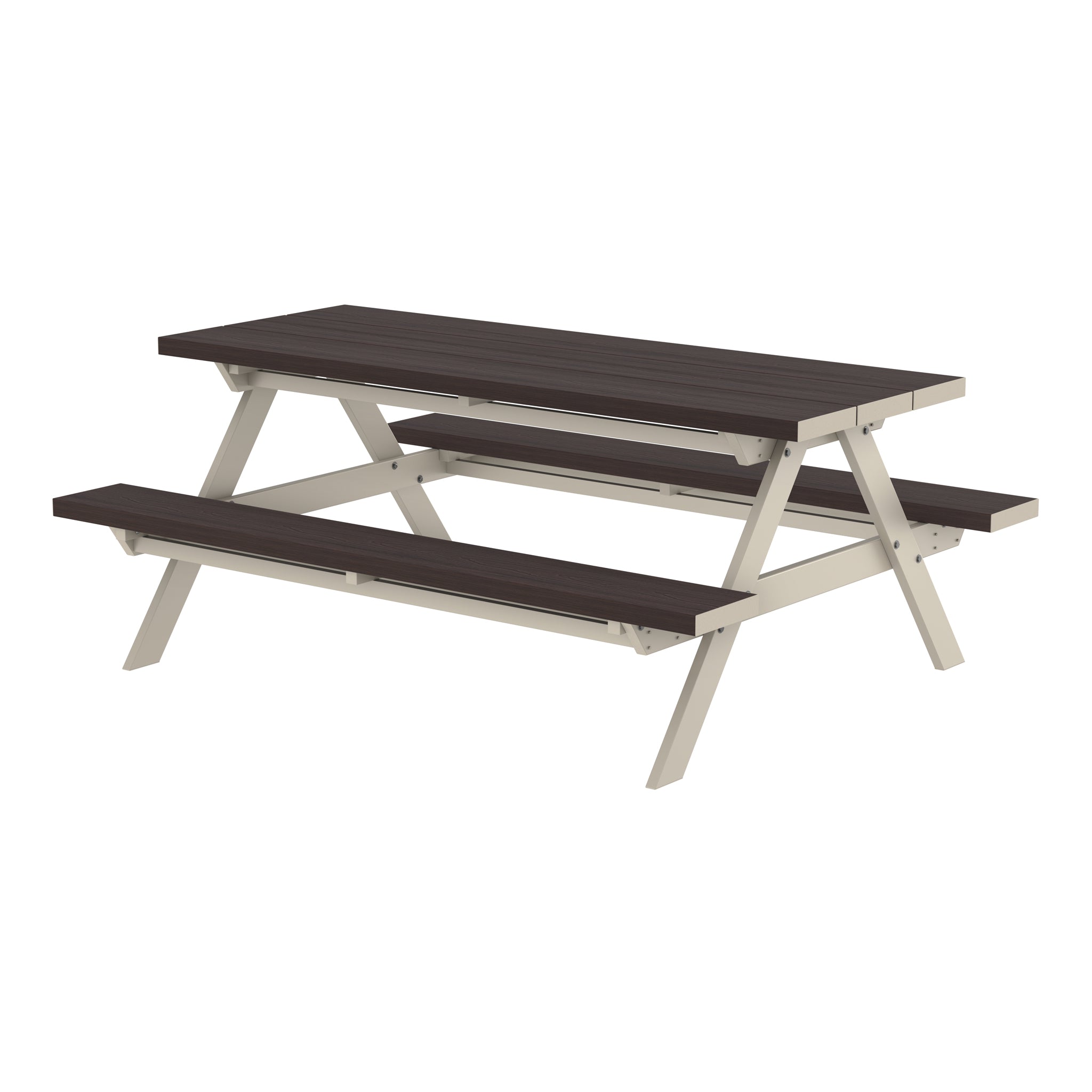 NeoTimber Composite Picnic Table Composite Furniture – Chocolate – Angled Close Up