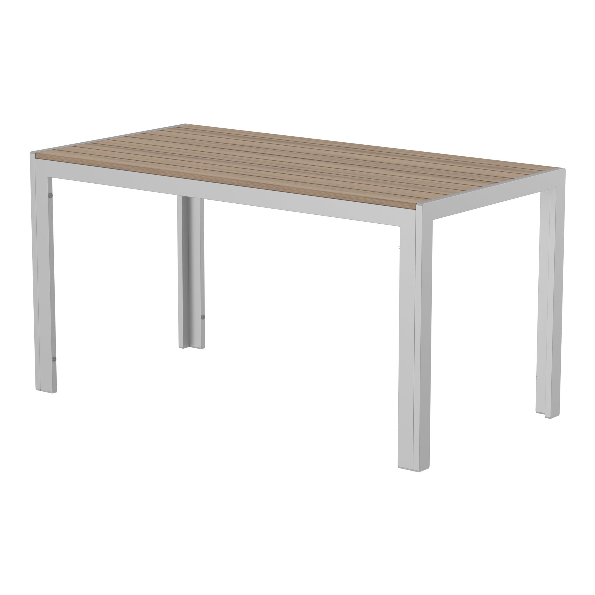NeoTimber Composite Rectangular Table Composite Furniture – Oak – Angled Close-Up
