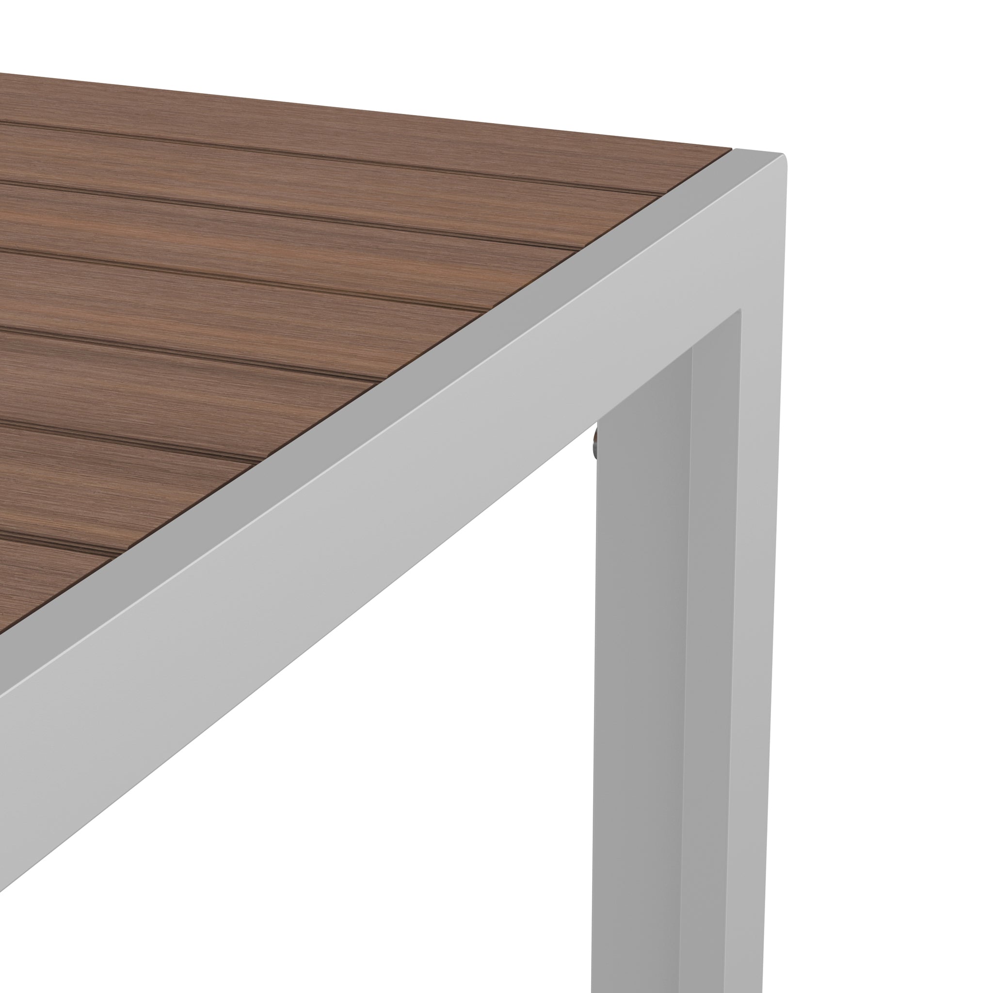 NeoTimber Square Table Composite Furniture – Teak – Surface Texture Detail