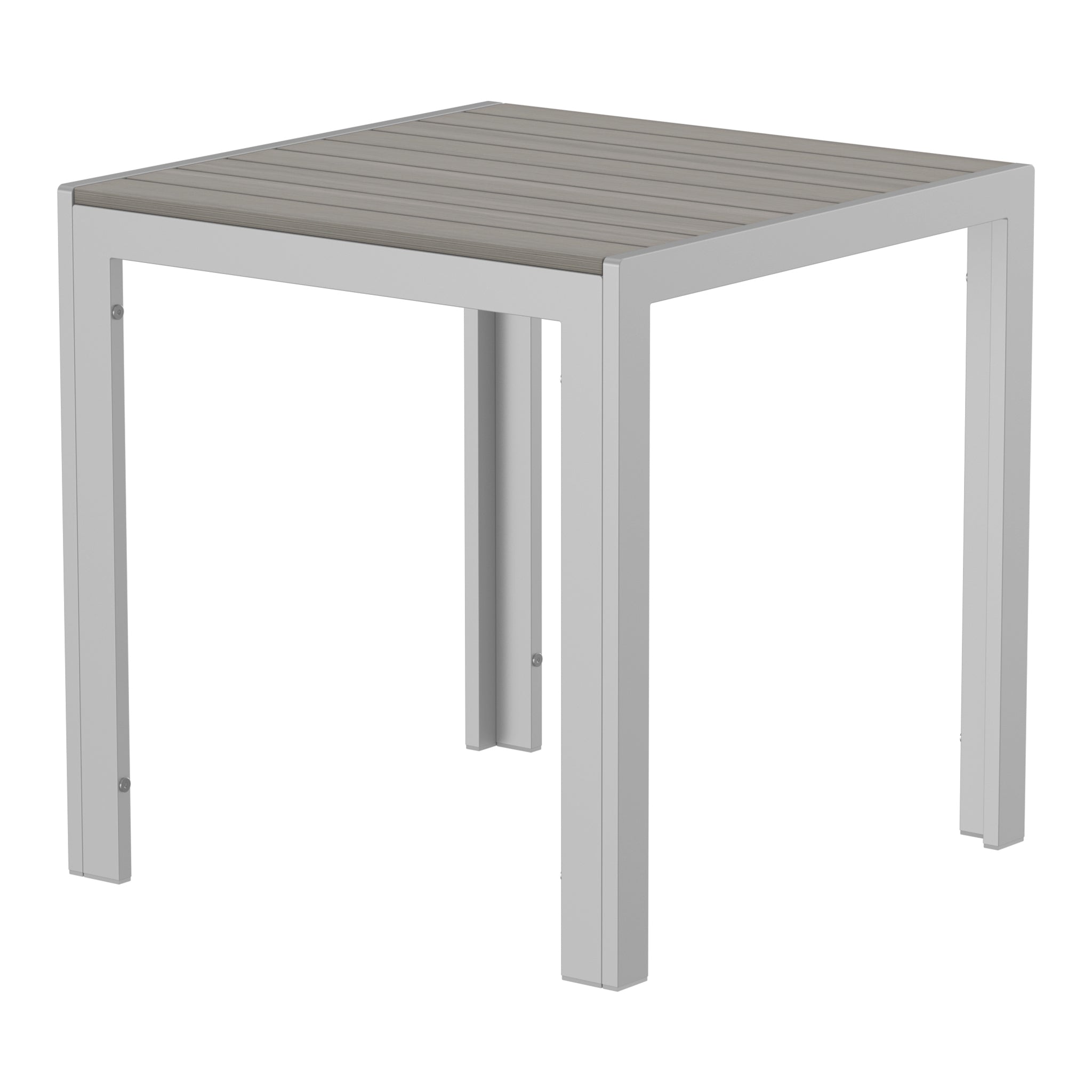 NeoTimber Square Table Composite Furniture – Silver Birch – Angled Close-Up