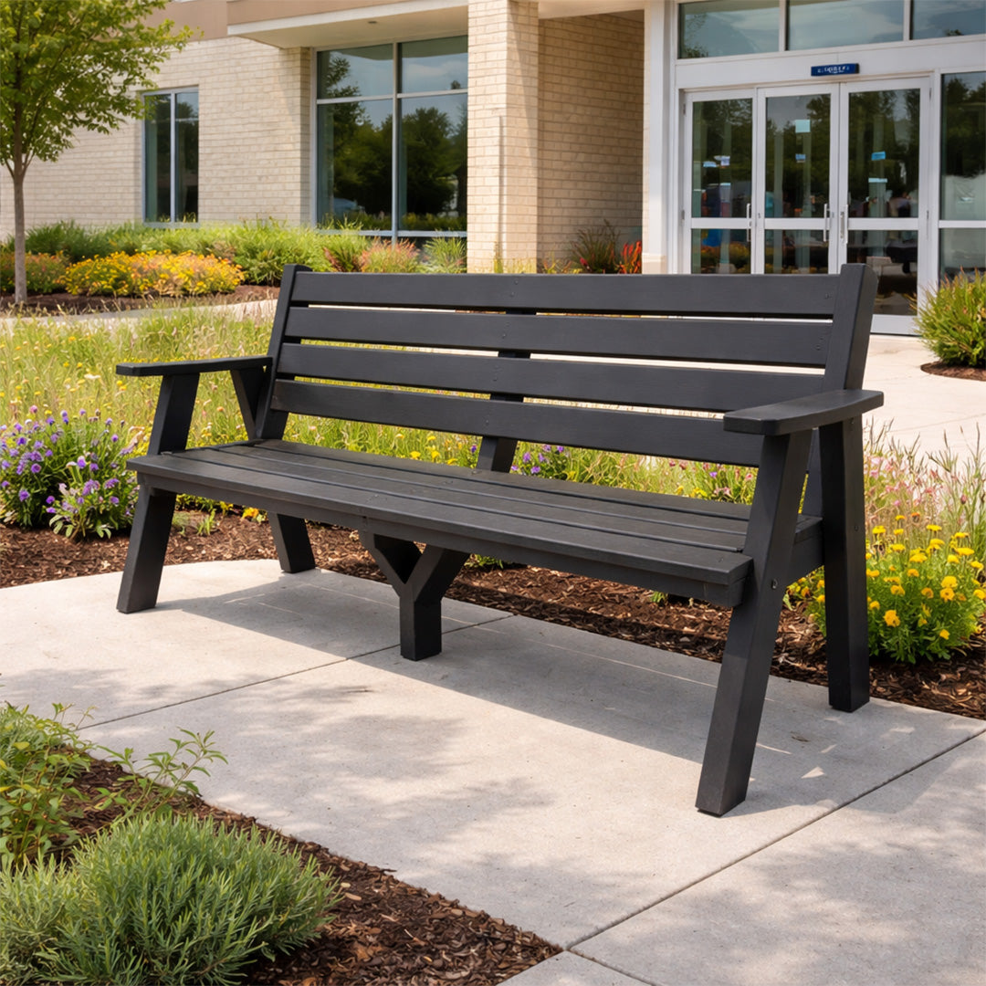 Recycled Plastic Sloper Bench - Supportive seating