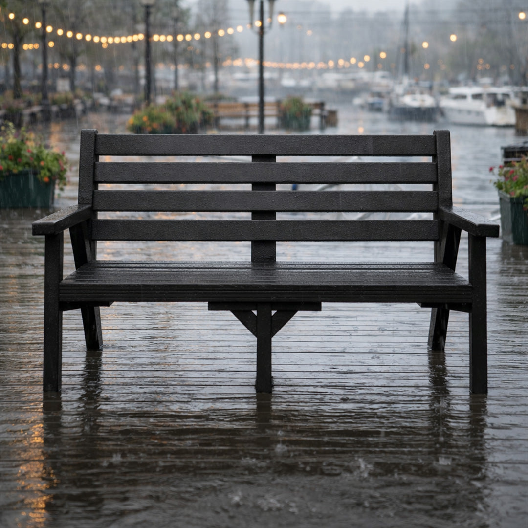 Recycled Plastic Sloper Bench - Perfect for high-footfall locations