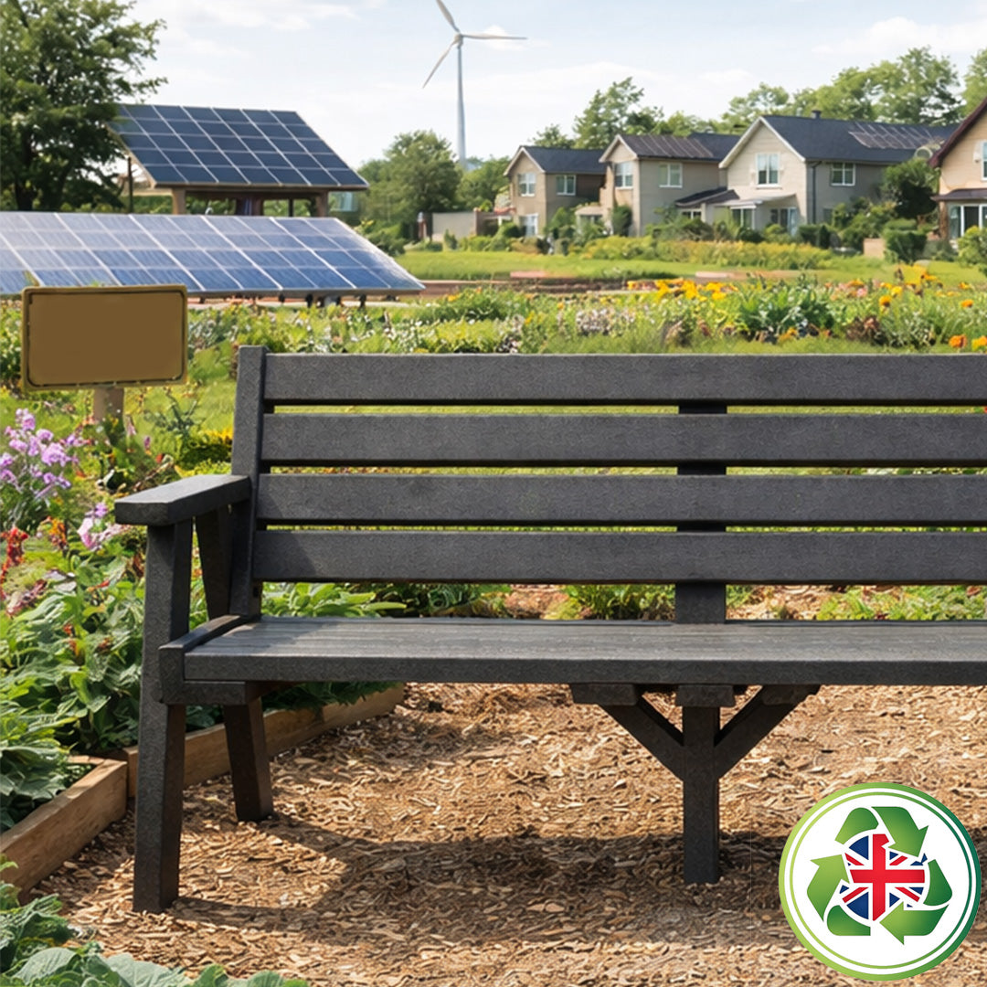 Recycled Plastic Sloper Bench - Manufactured in the UK