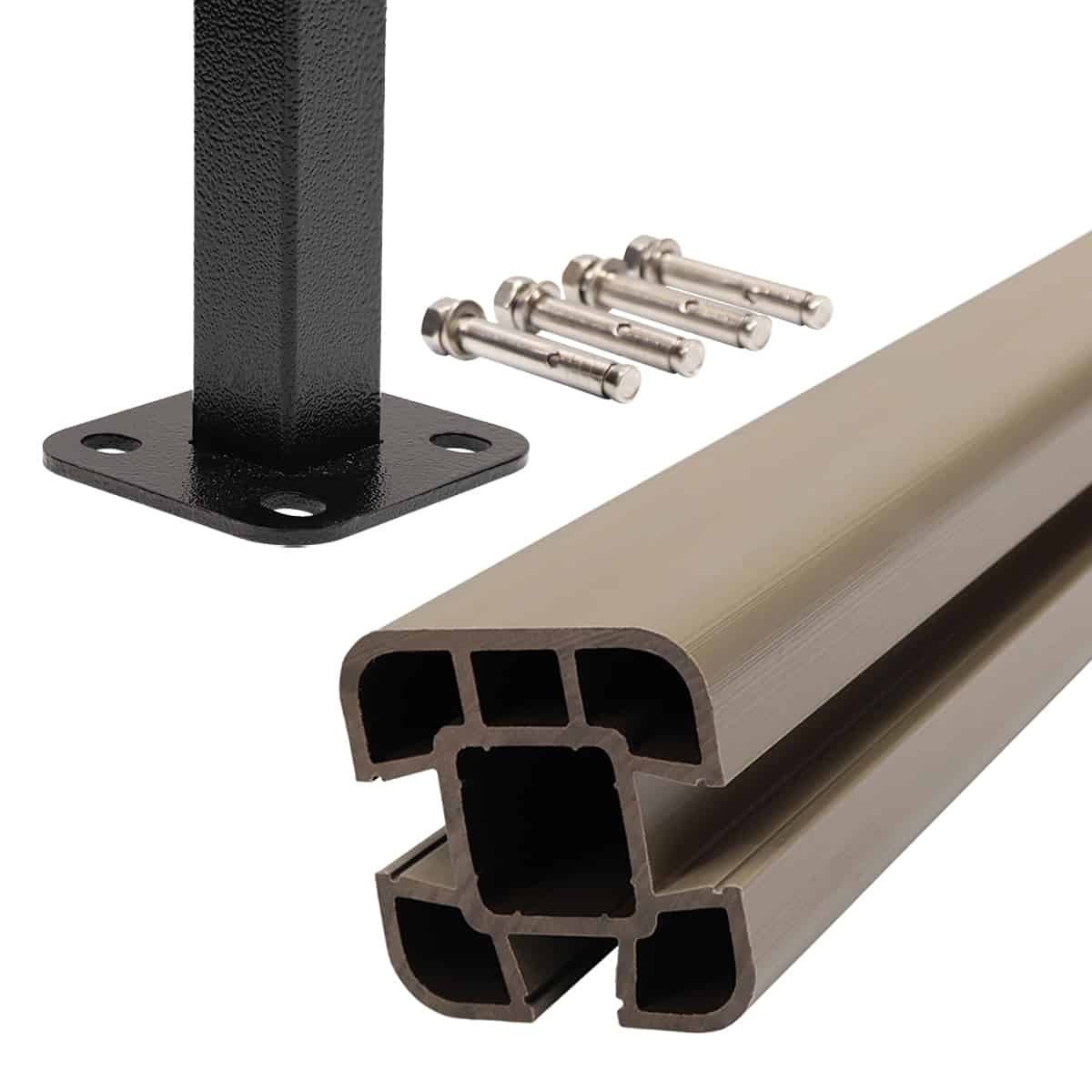 1.8m Composite Fence Post Set - Hard Ground Antique