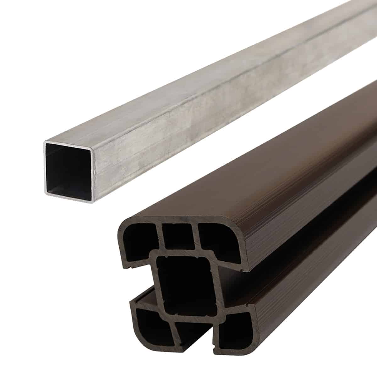 Chocolate 1.8m Composite Fence Post Set For Soft Ground