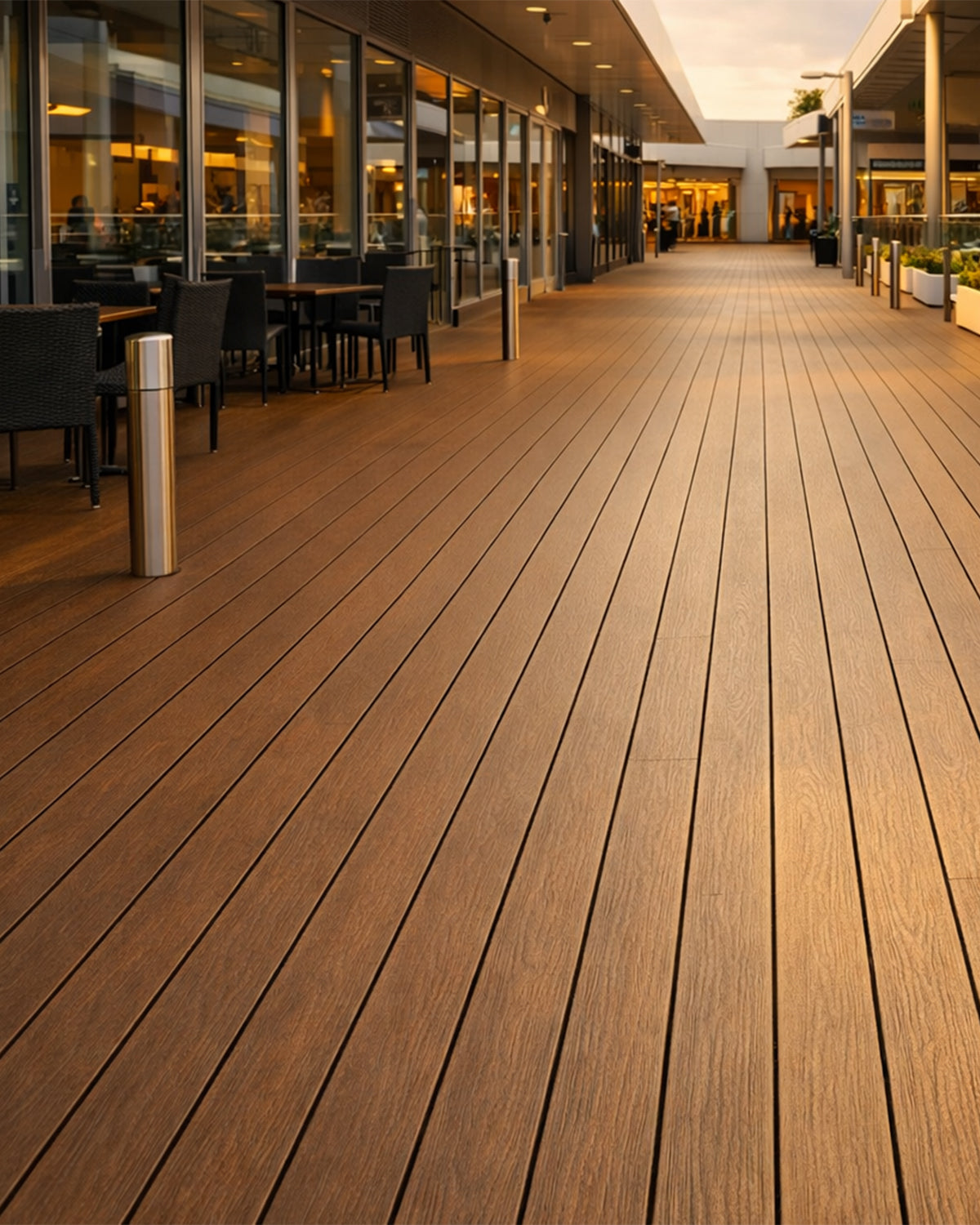 Composite materials for retail parks and shopping centres