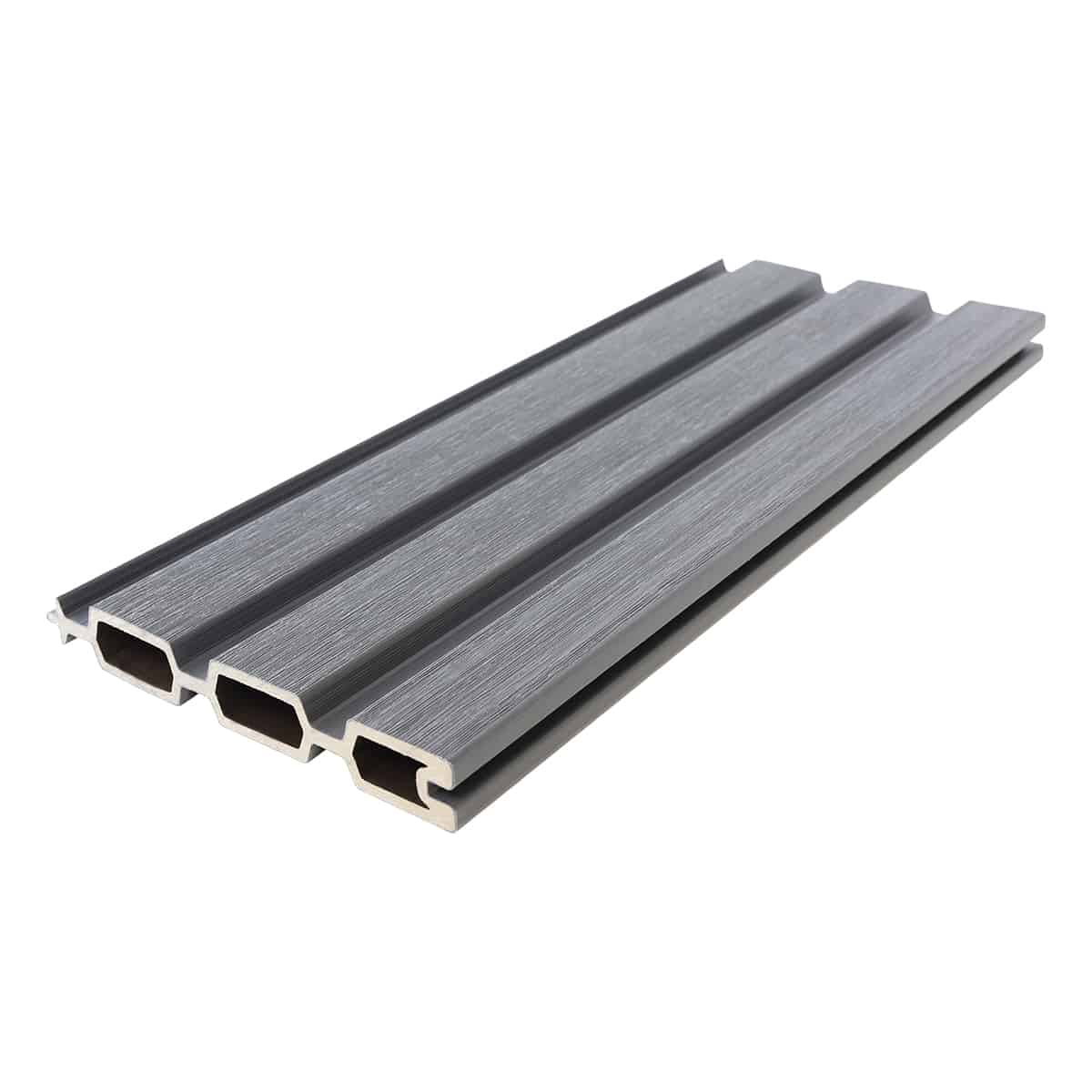 Grey Slatted Composite Fence Board Sample