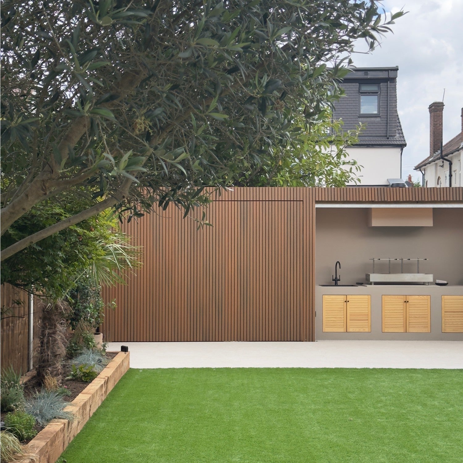 Slatted Cladding Board - Teak Outdoor Kitchen