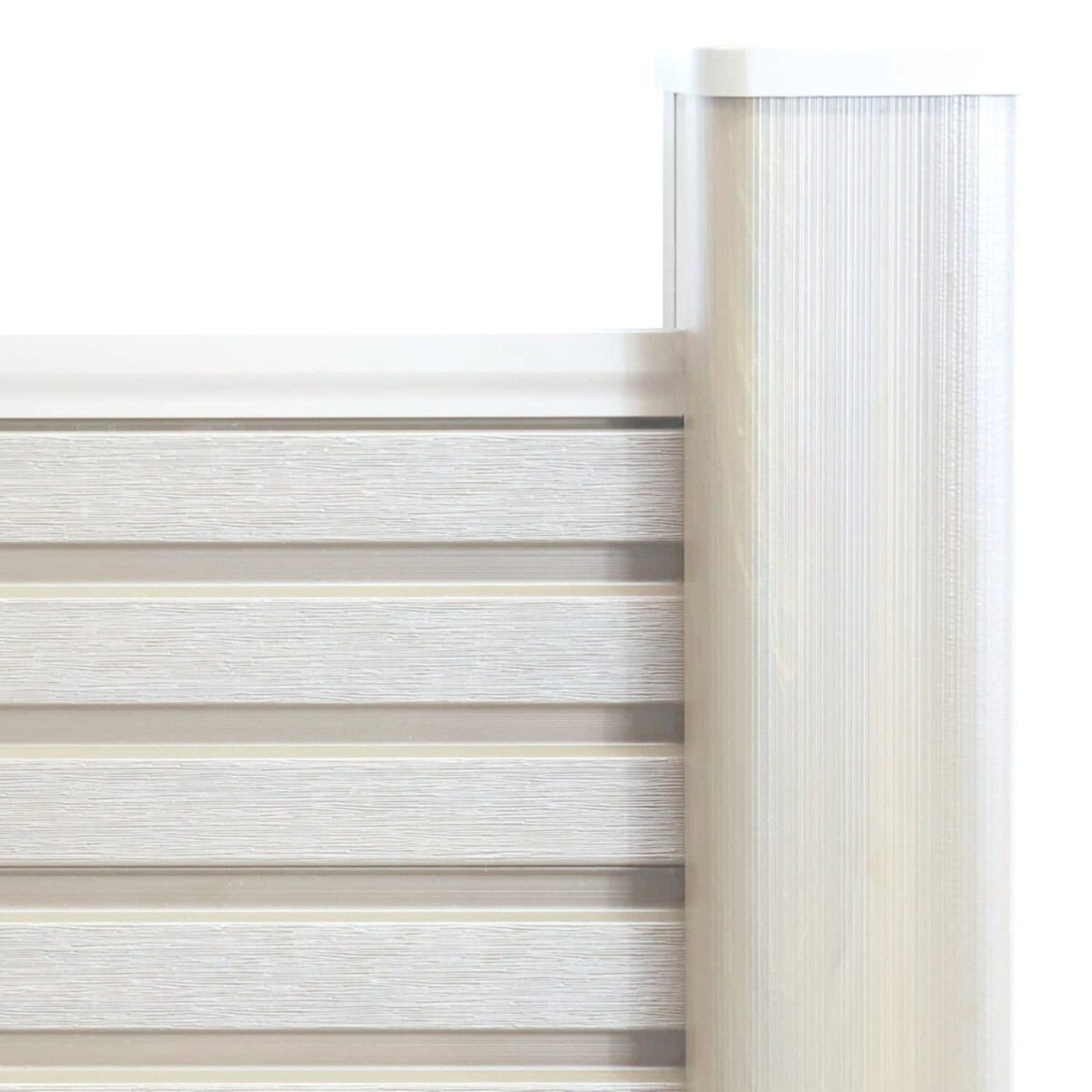 NeoTimber Slatted Fence Panel Set - Ash white