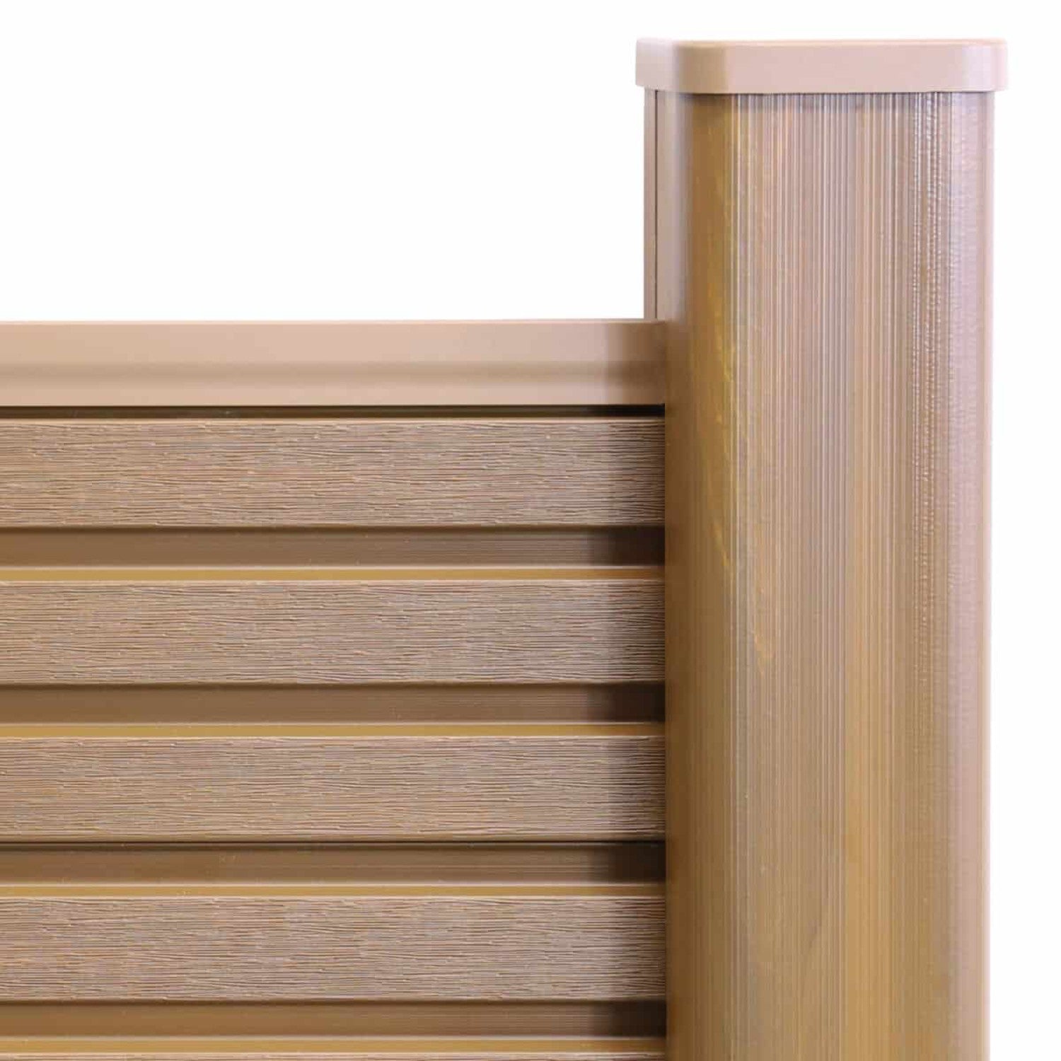 NeoTimber Slatted Fence Panel Set - Teak