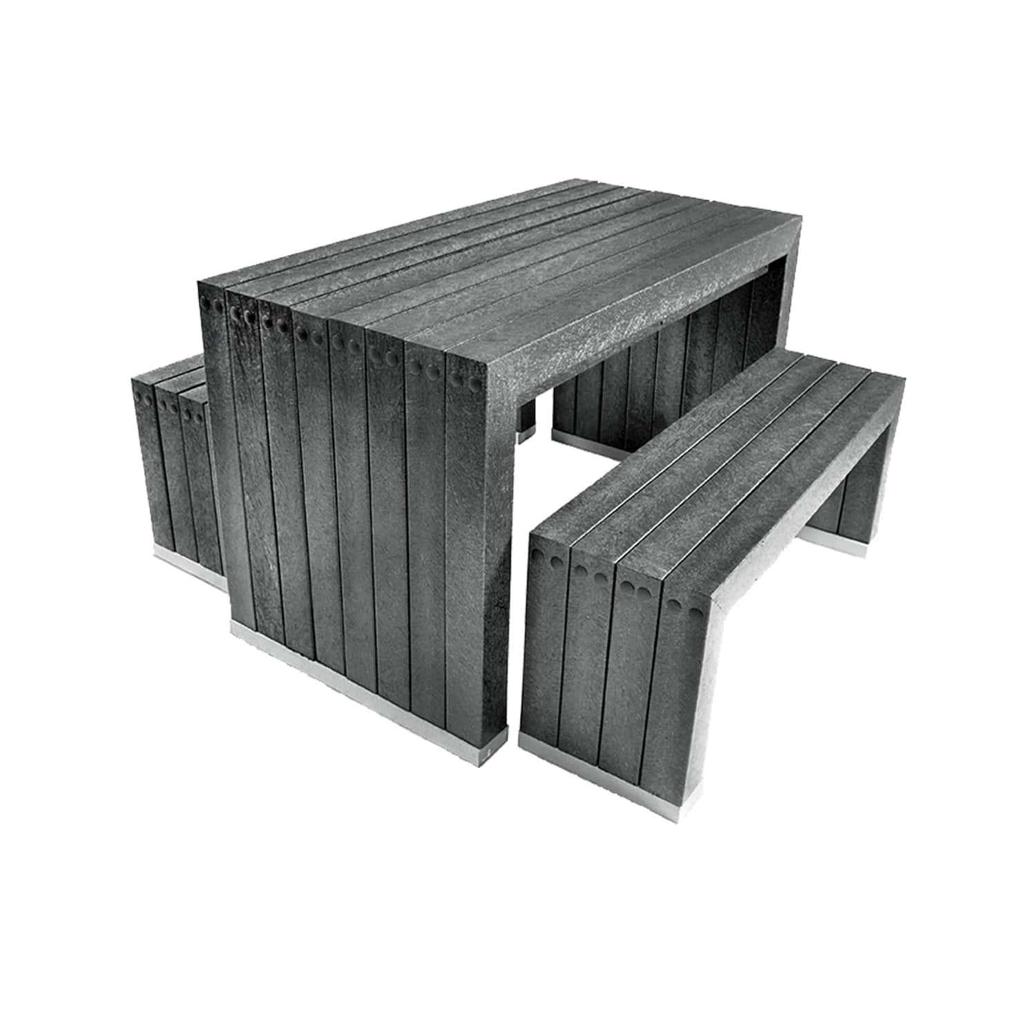 Recycled Plastic Space Saver Table & Bench Set